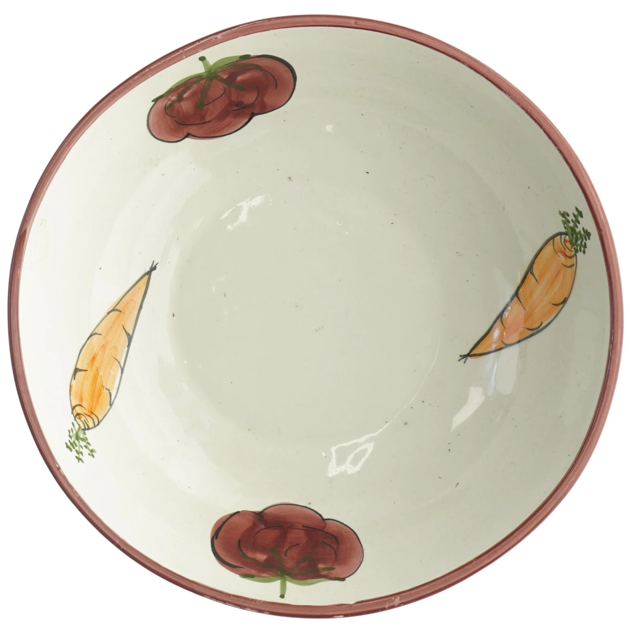 Dekorativ retroskål med grøntsagsmotiver