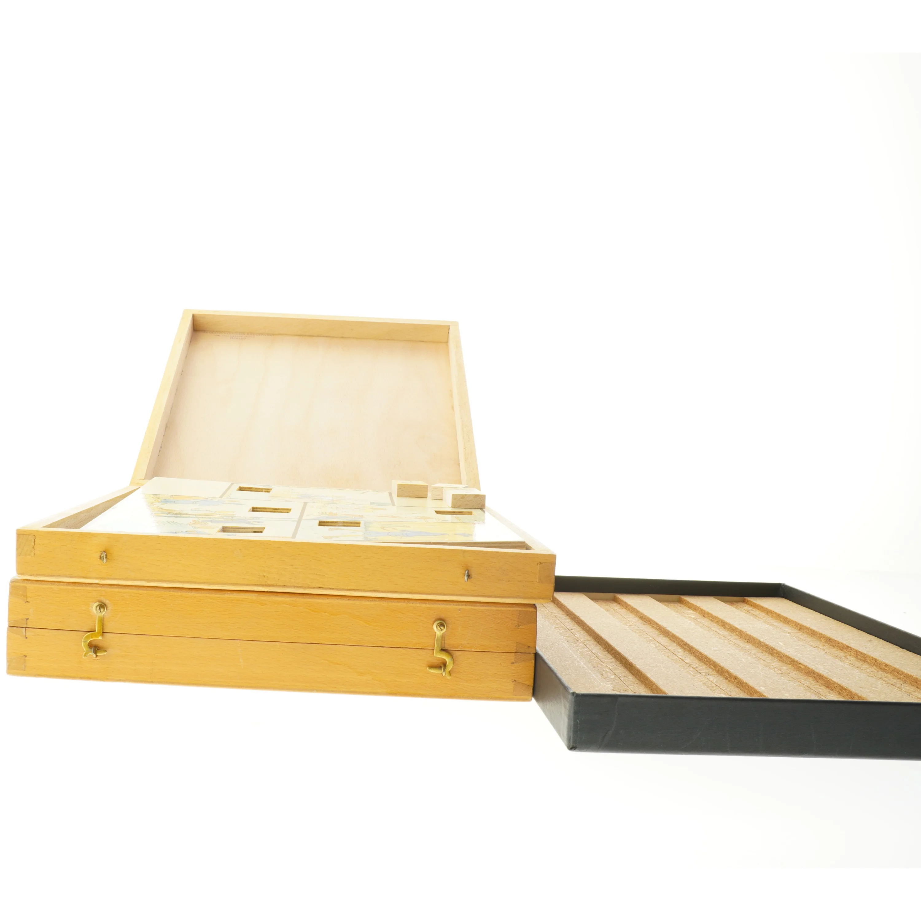 Retro Træpuslespil i kasse