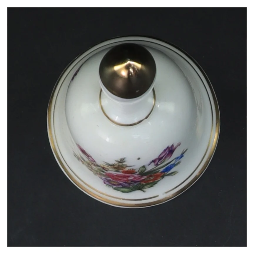 Porcelænsklokke med blomstermønster (str. Ø 6,5 cm længde 14 cm)