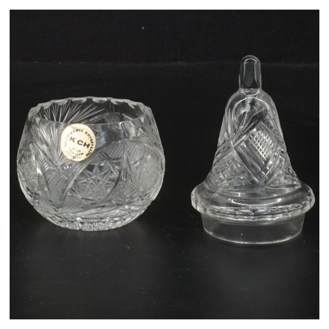  Krystal glas med låg(str. 12 cm) (str. 12 cm)