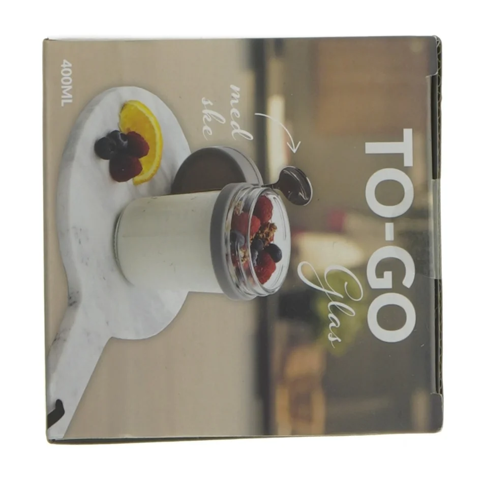 To-go glas med ske (str. 400ml)