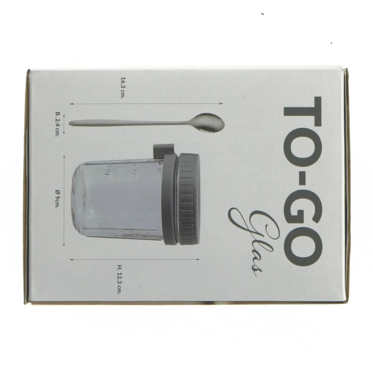 To-go glas med ske (str. 400ml)