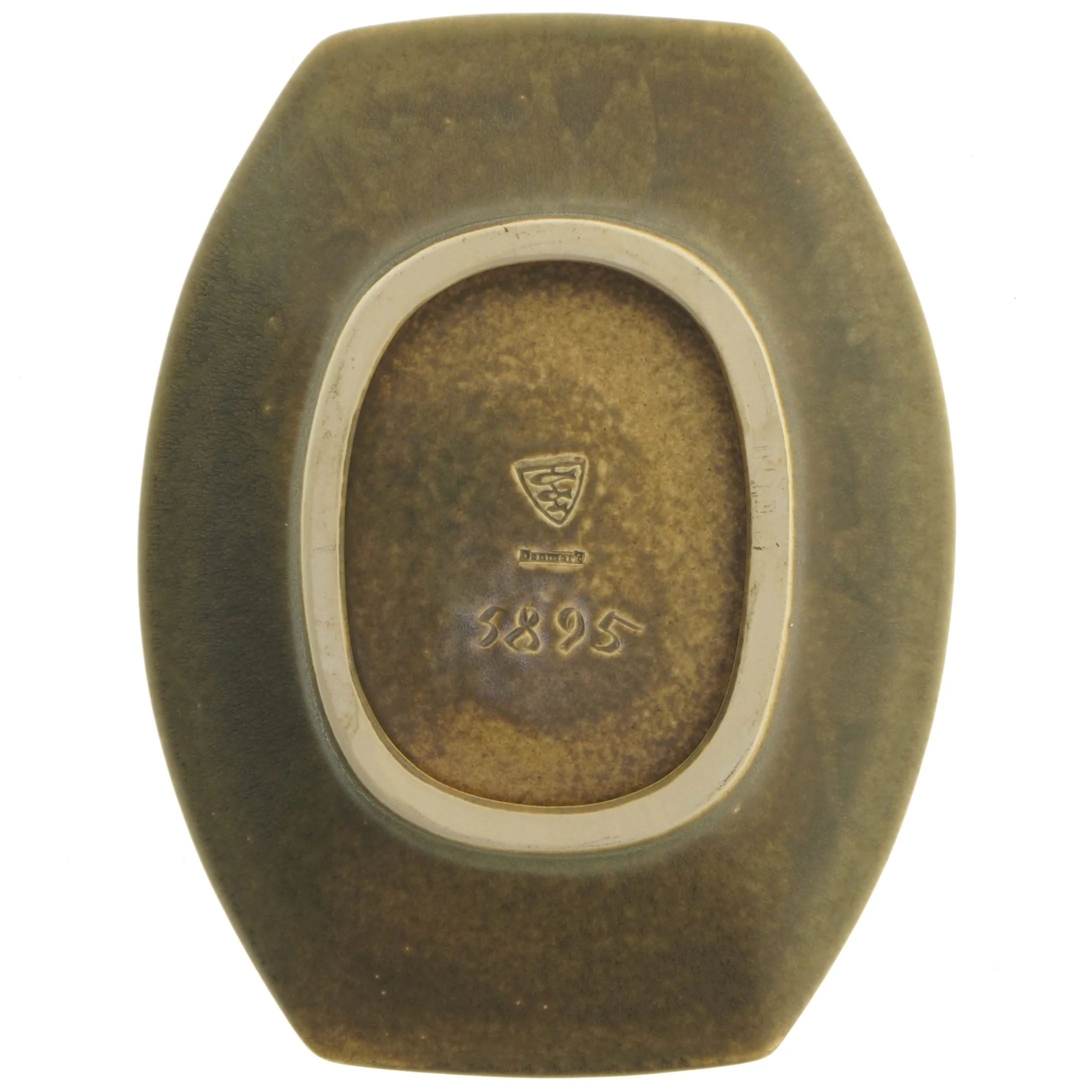 Keramik tallerken med mønster (str. 26x20 cm) fra Michael Andersen Keramik