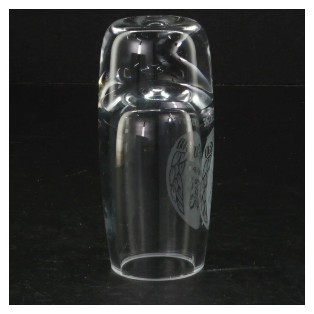 Graveret ølglas (str. 10,5 cm)