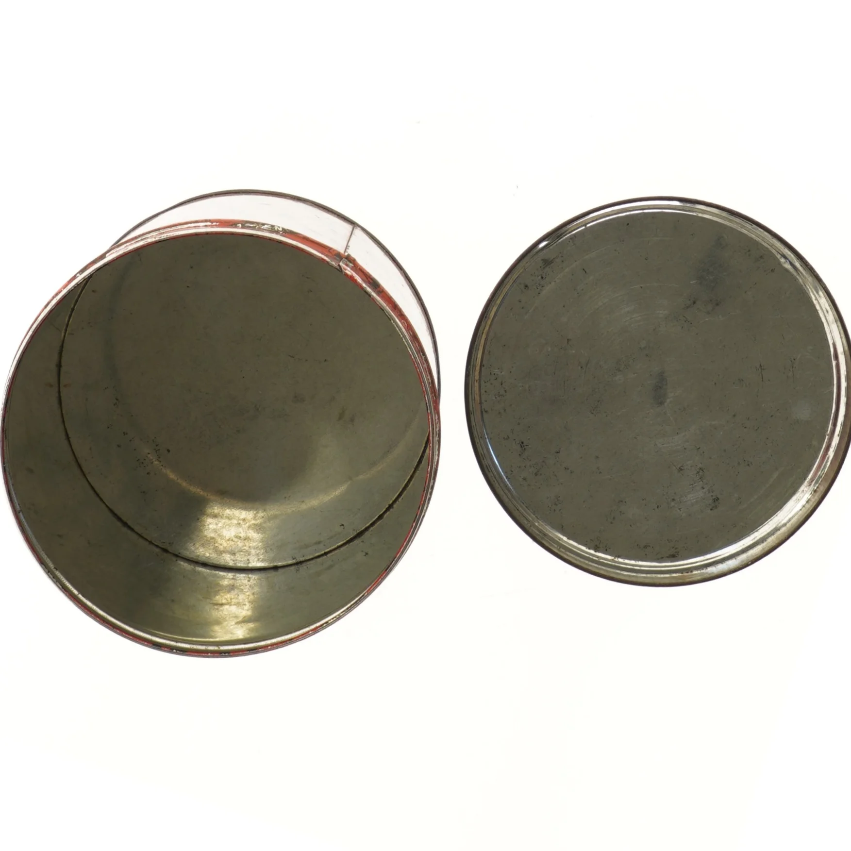 Vintage metalbeholder lagermann (str. Ø 16 cm længde 19,5 cm)