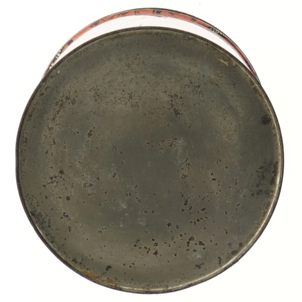 Vintage metalbeholder lagermann (str. Ø 16 cm længde 19,5 cm)