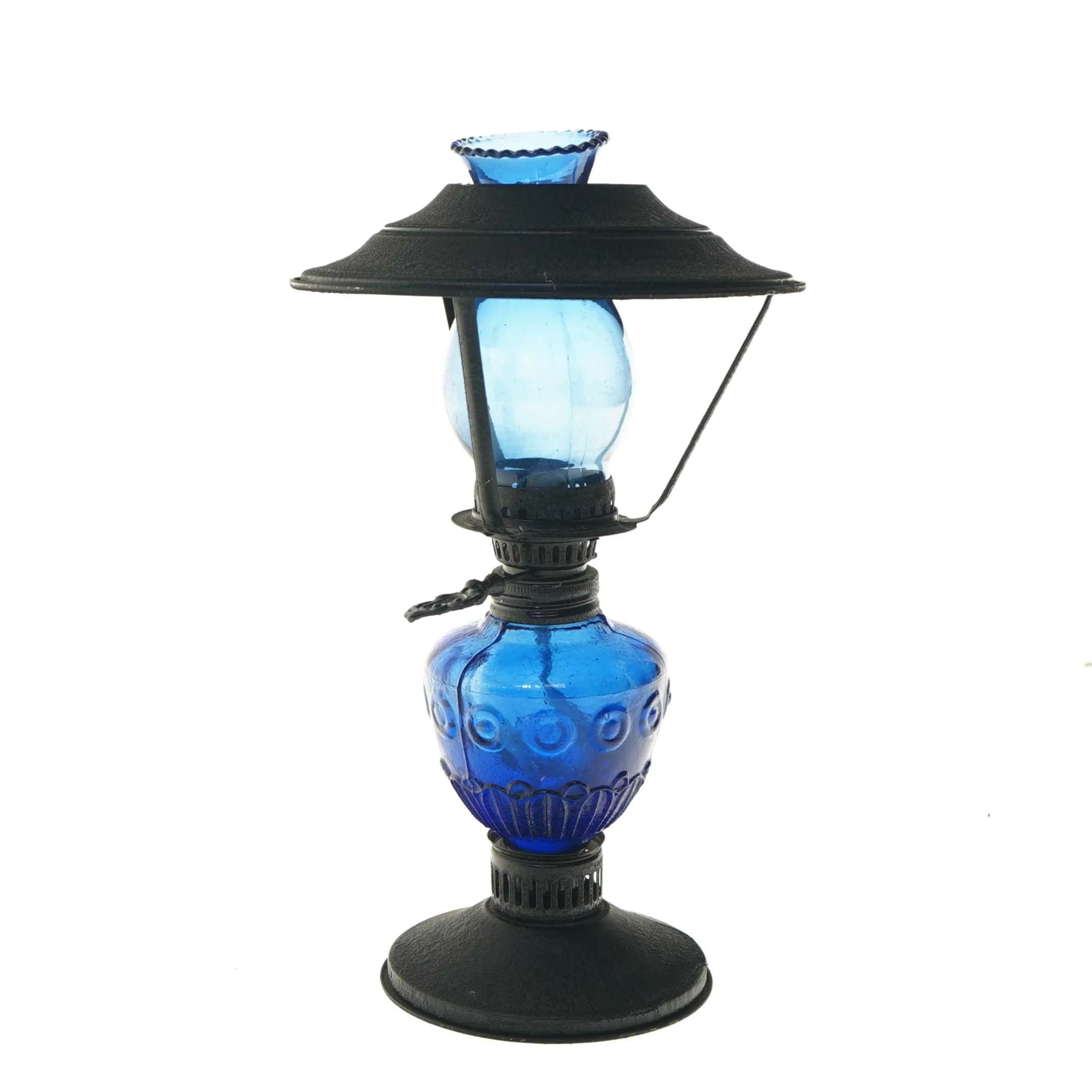 Vintage blå olielampe (str. 28 cm)