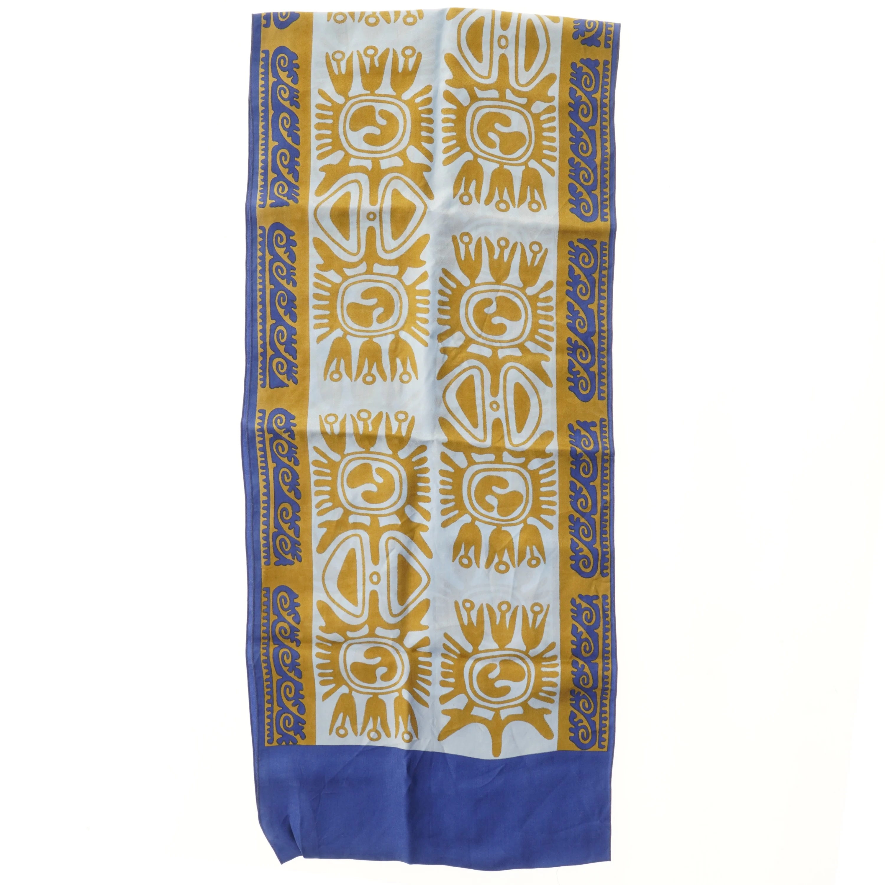 Vintage silketørklæde med mønster (str. 75,5x32,5 cm)