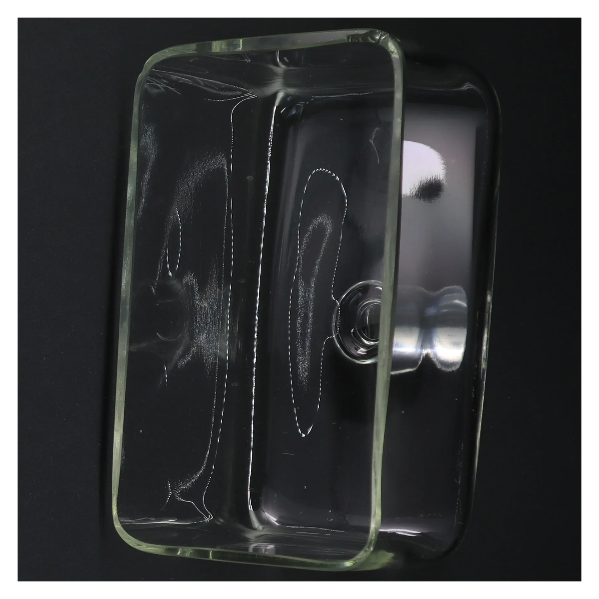 Osteklokke med låg (str. 22x15 cm)