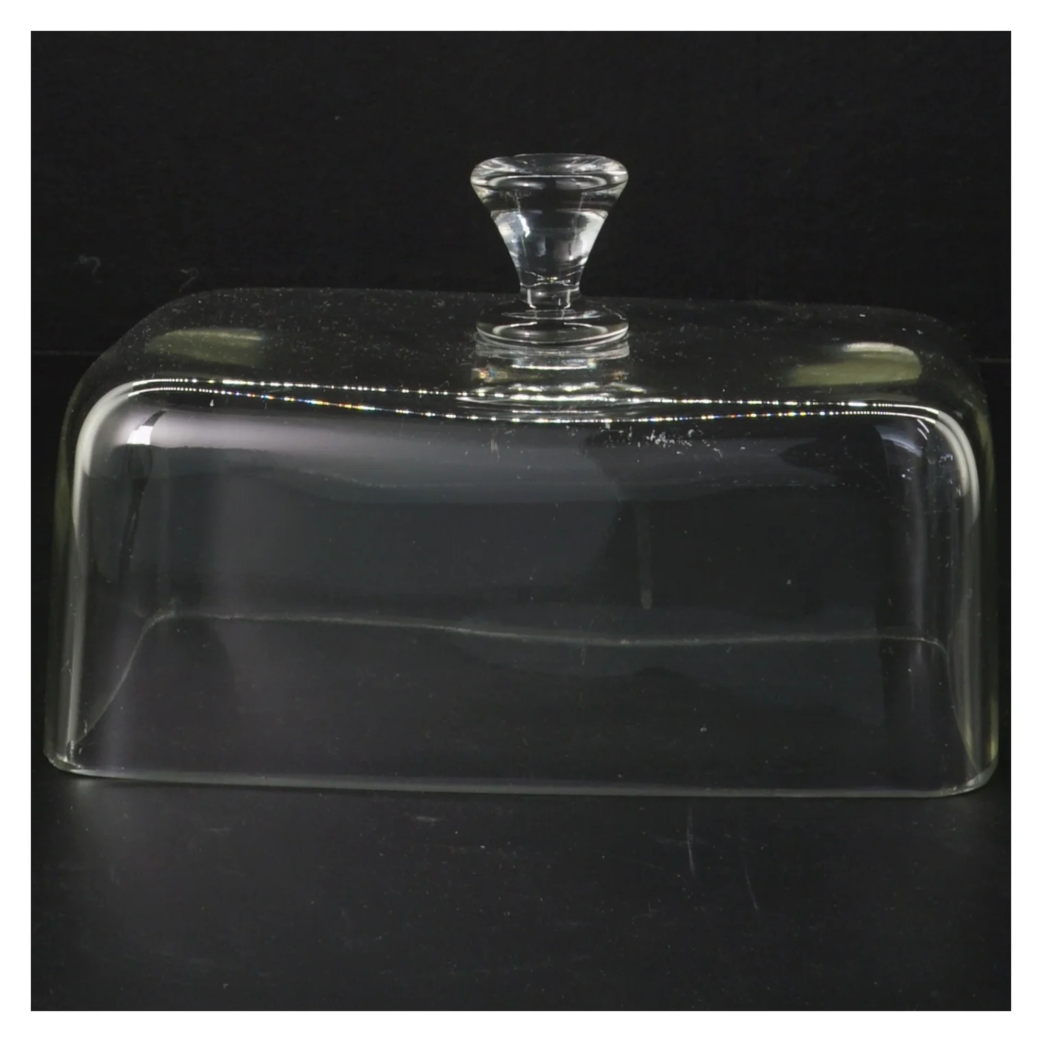 Osteklokke med låg (str. 22x15 cm)