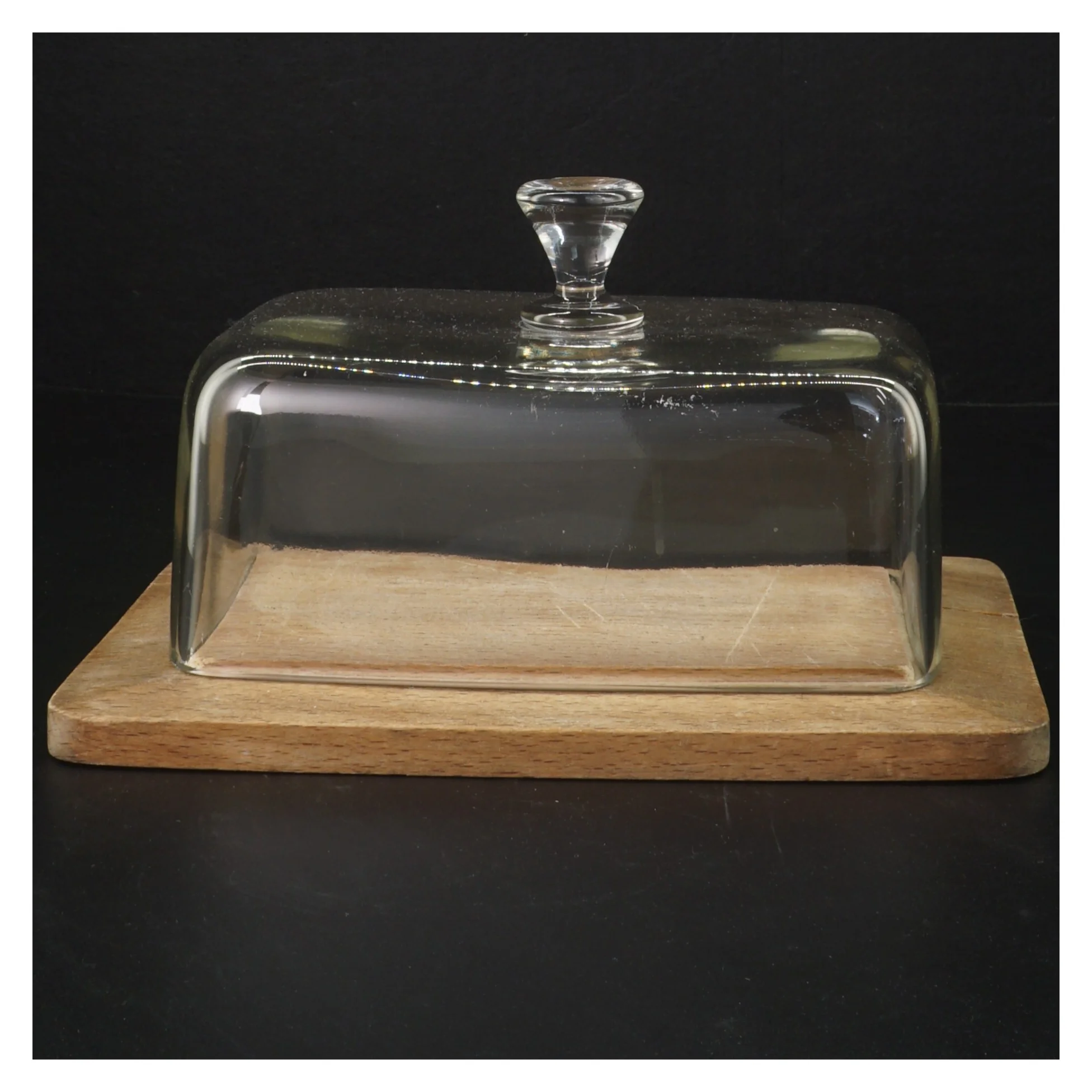 Osteklokke med låg (str. 22x15 cm)