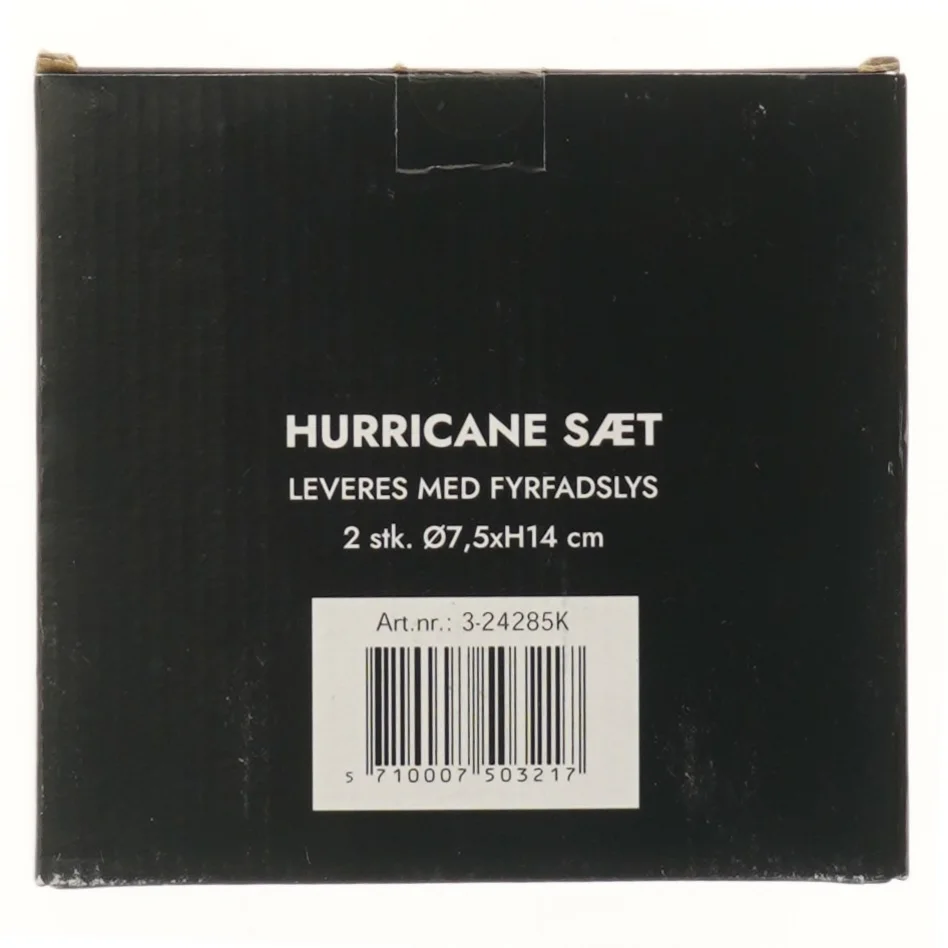 Hurricane fyrfadslys sæt (str. 2 stk Ø 7,5xH14 cm)