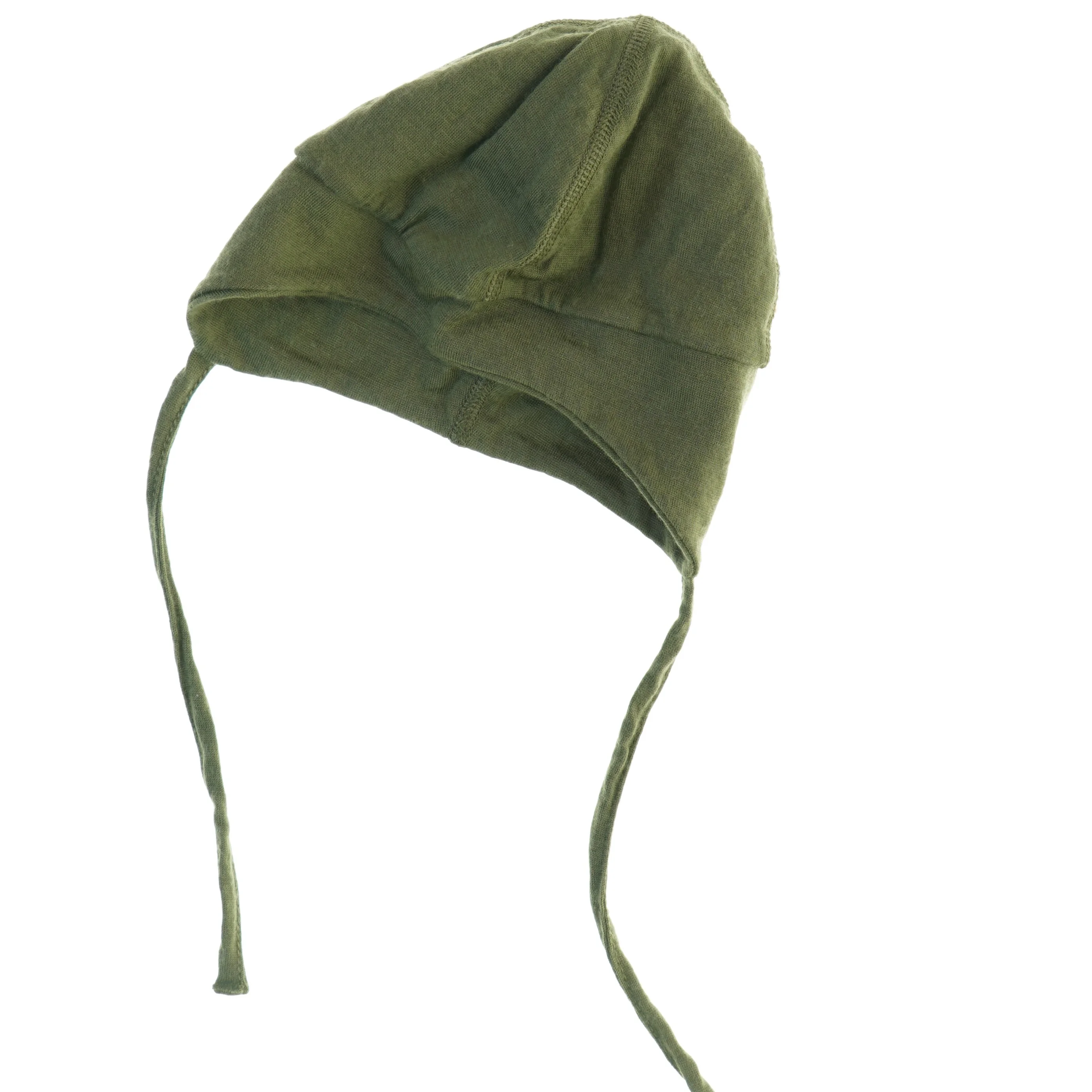 Grøn babyhue med bindebånd fra Joha (str. 1-2 år )