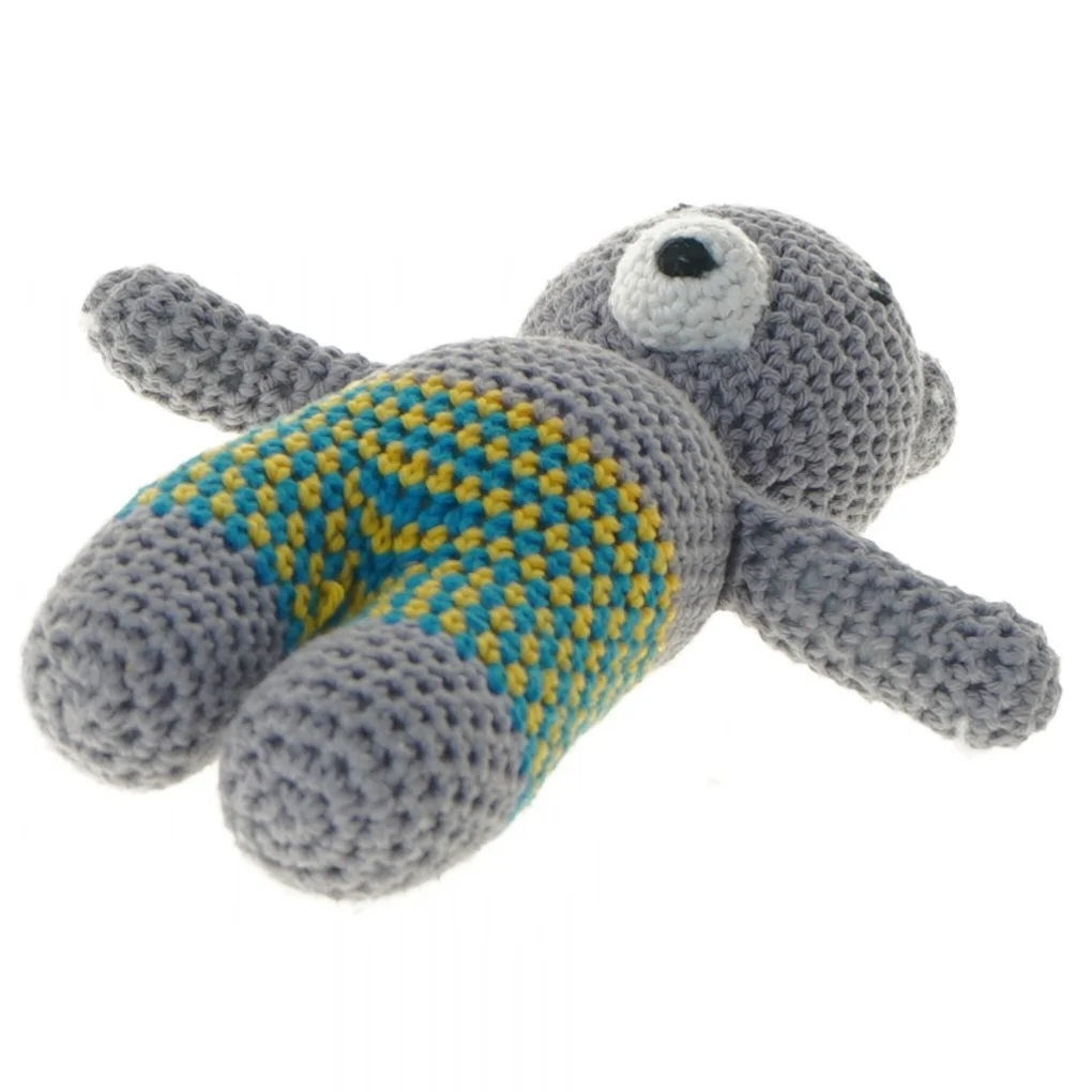 Hæklet bamse (str. 18 cm)