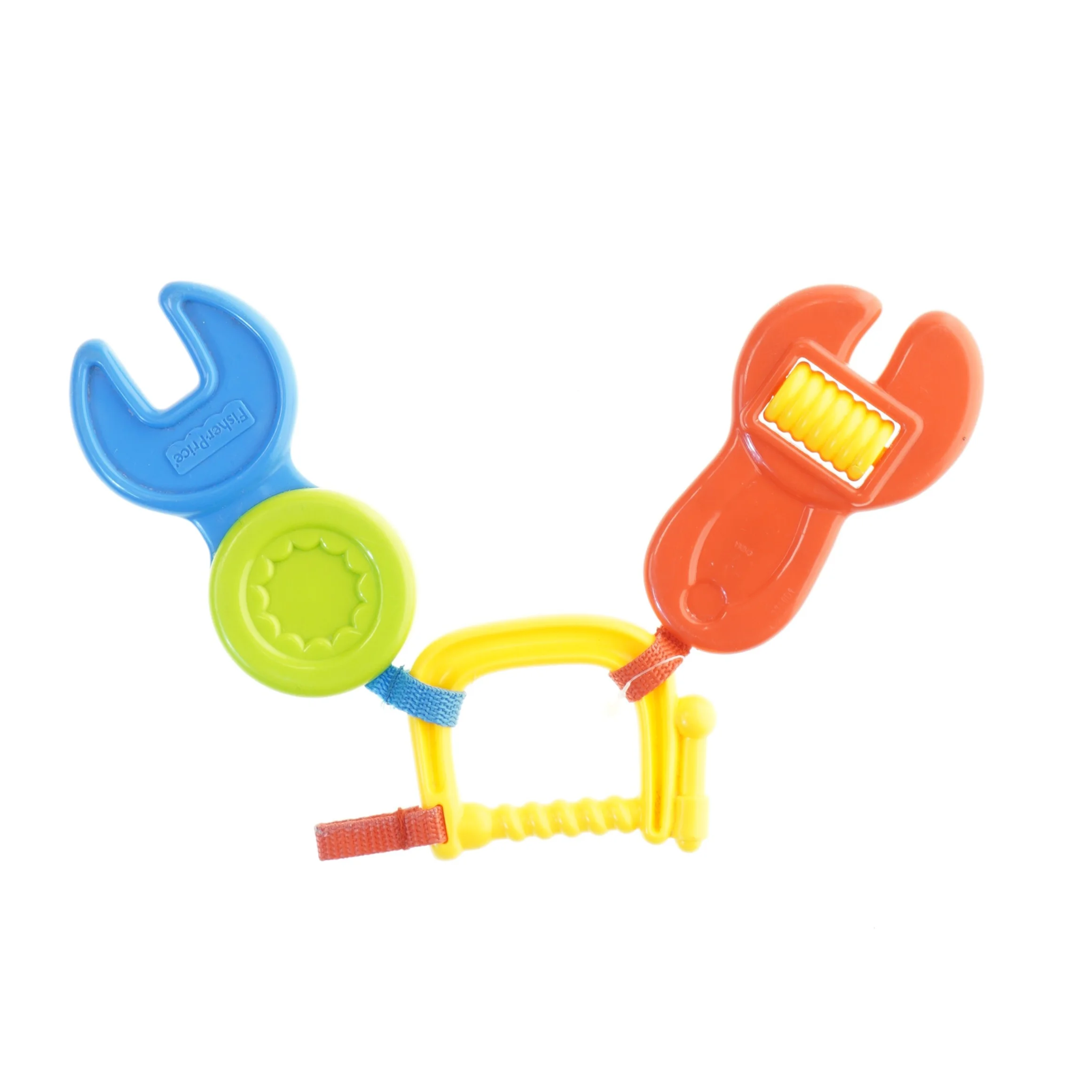 Babylegetøj i form af værktøj fra Fisher-Price (str. 12x6,5 cm)