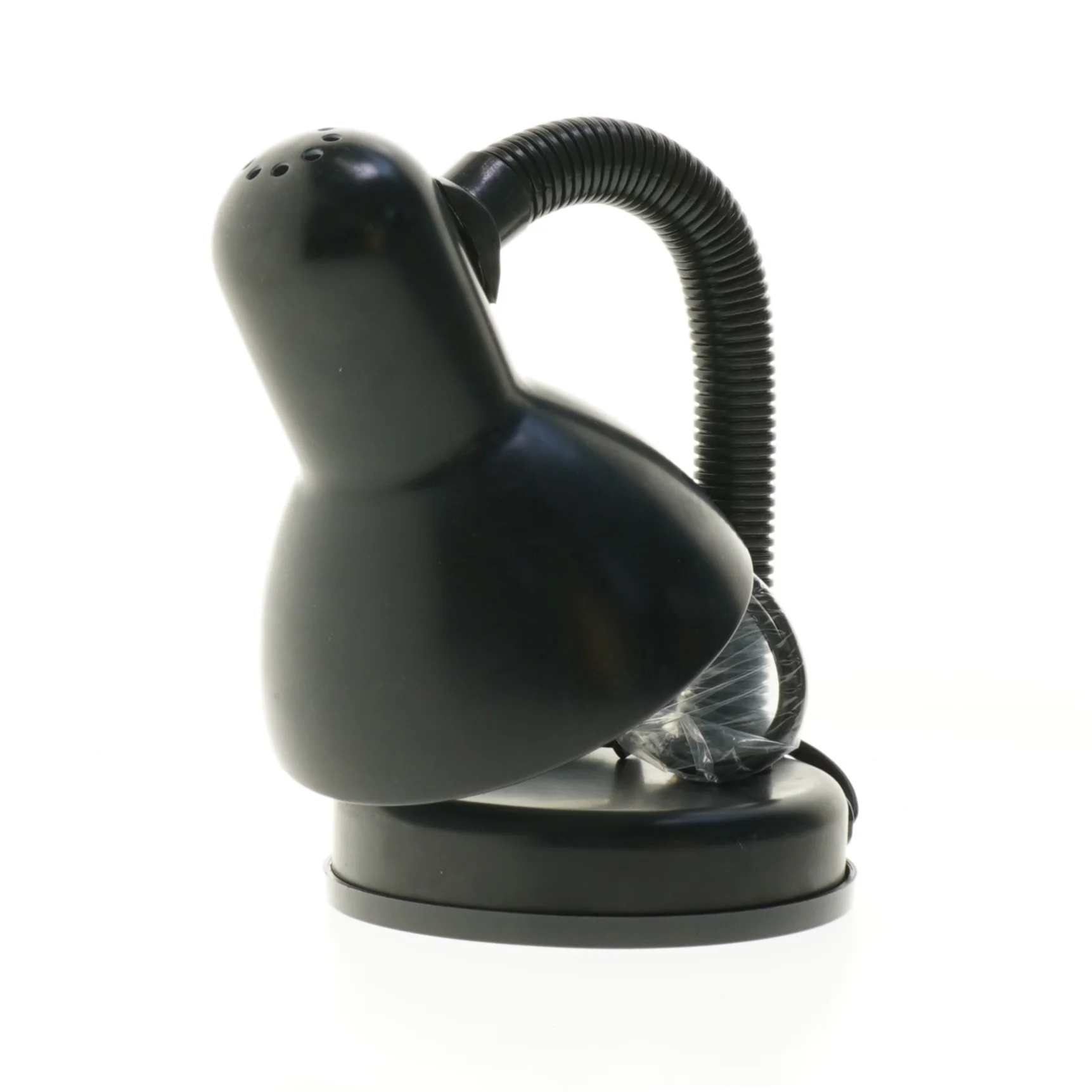 Sort bordlampe fra Netto (str. 40 w. diameter, ø 13 cm. skærm ø, 12,5 cm. højde, 35 cm)