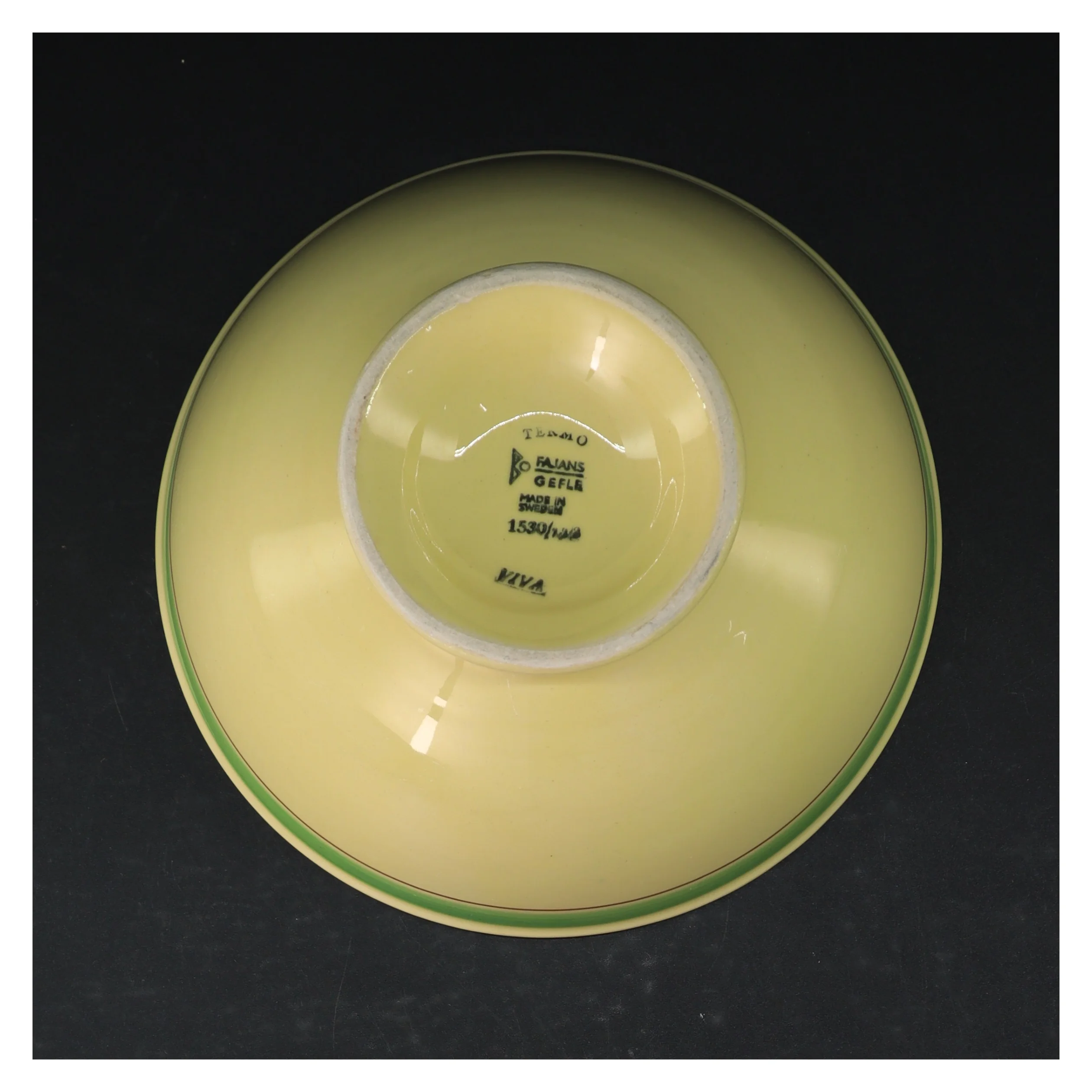 Retro Gul Keramikskål Viva fra svenske Gefle(str. Ø. 20 cm)