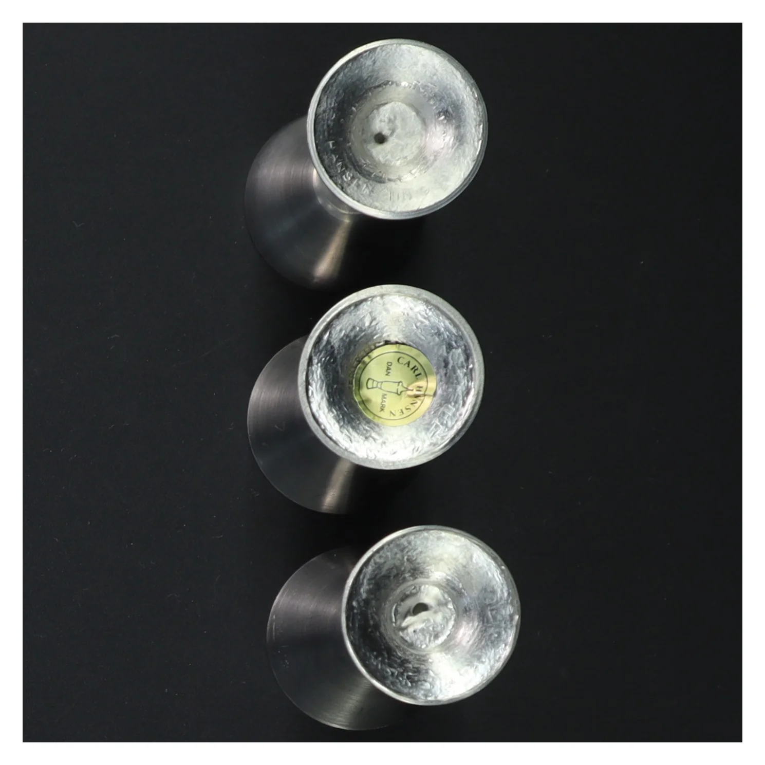 3 vintage snapseglas fra Carl Christensen (str. 9 cm. 3 styk)