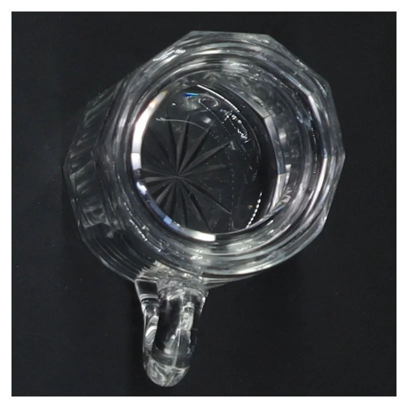 Retro Glas sennepskrukke  med låg (str. 8 cm)