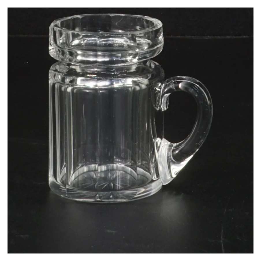 Retro Glas sennepskrukke  med låg (str. 8 cm)