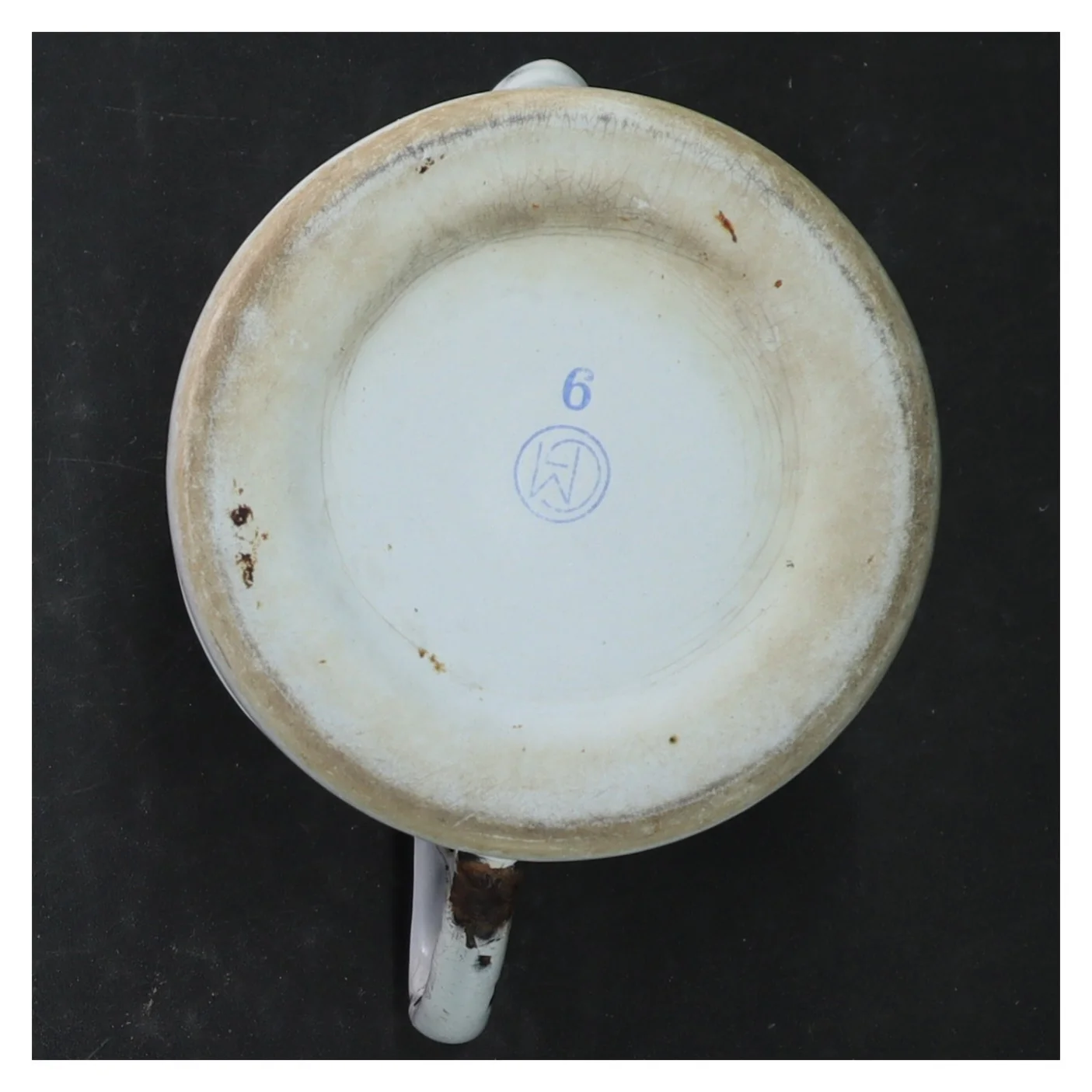 Retro Hvid emaljekande (str. 14x10 cm)