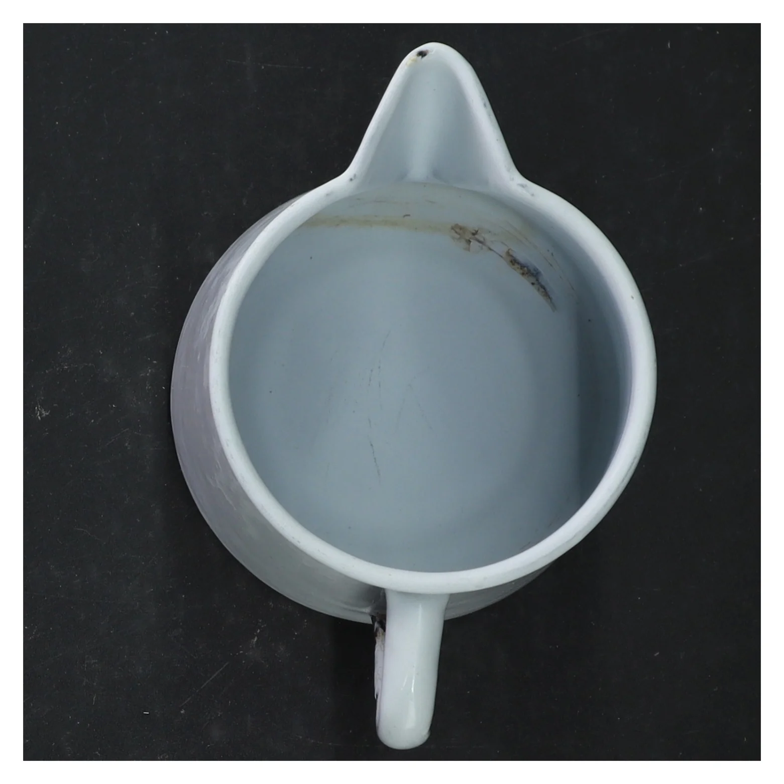 Retro Hvid emaljekande (str. 14x10 cm)