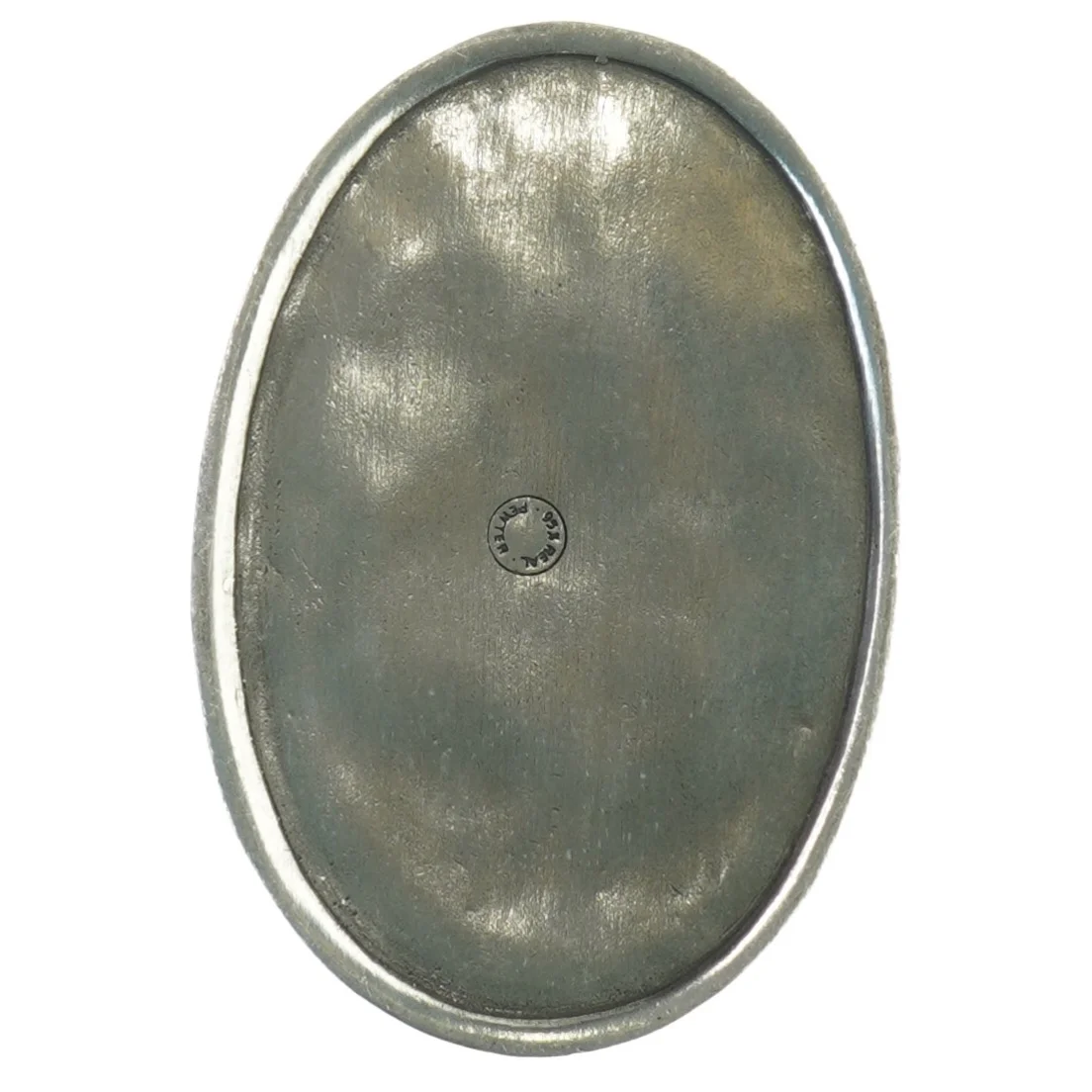 Oval metalæske med låg (str. 13,5x9x6 cm)