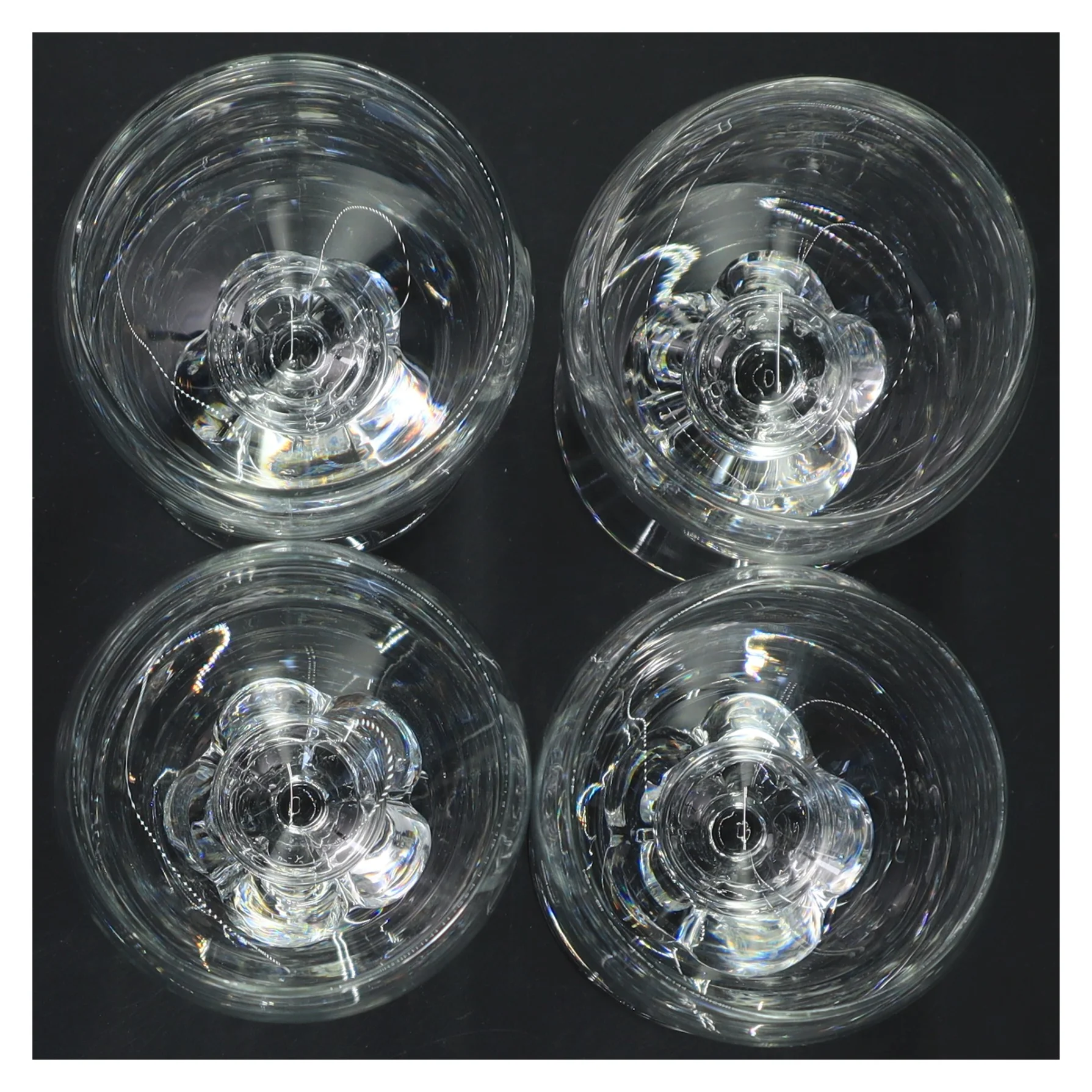 Sæt af glaskrus fra Holmegaard (str. Ø 7x13 cm)