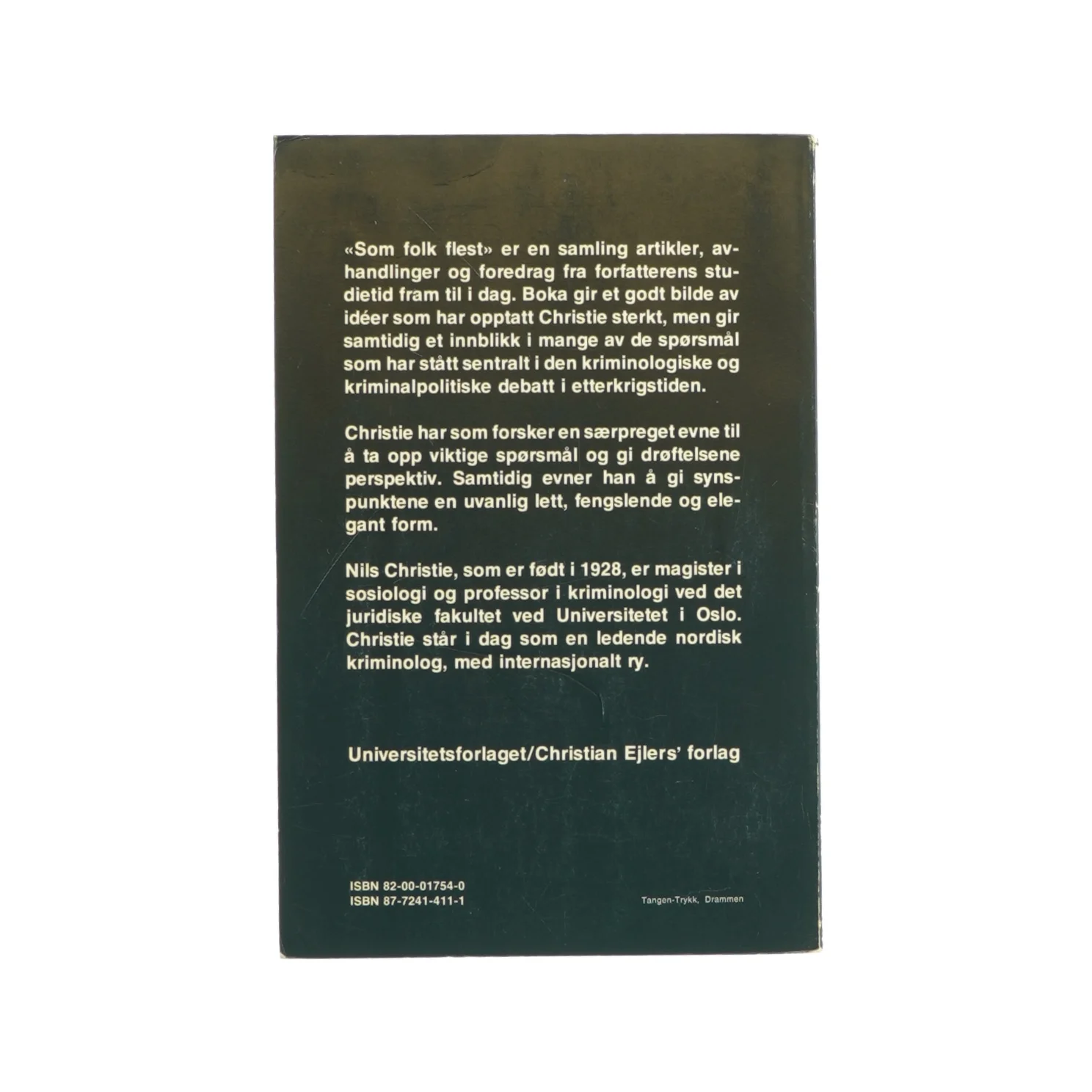 Som folk flest af Nils Christie (bog) 