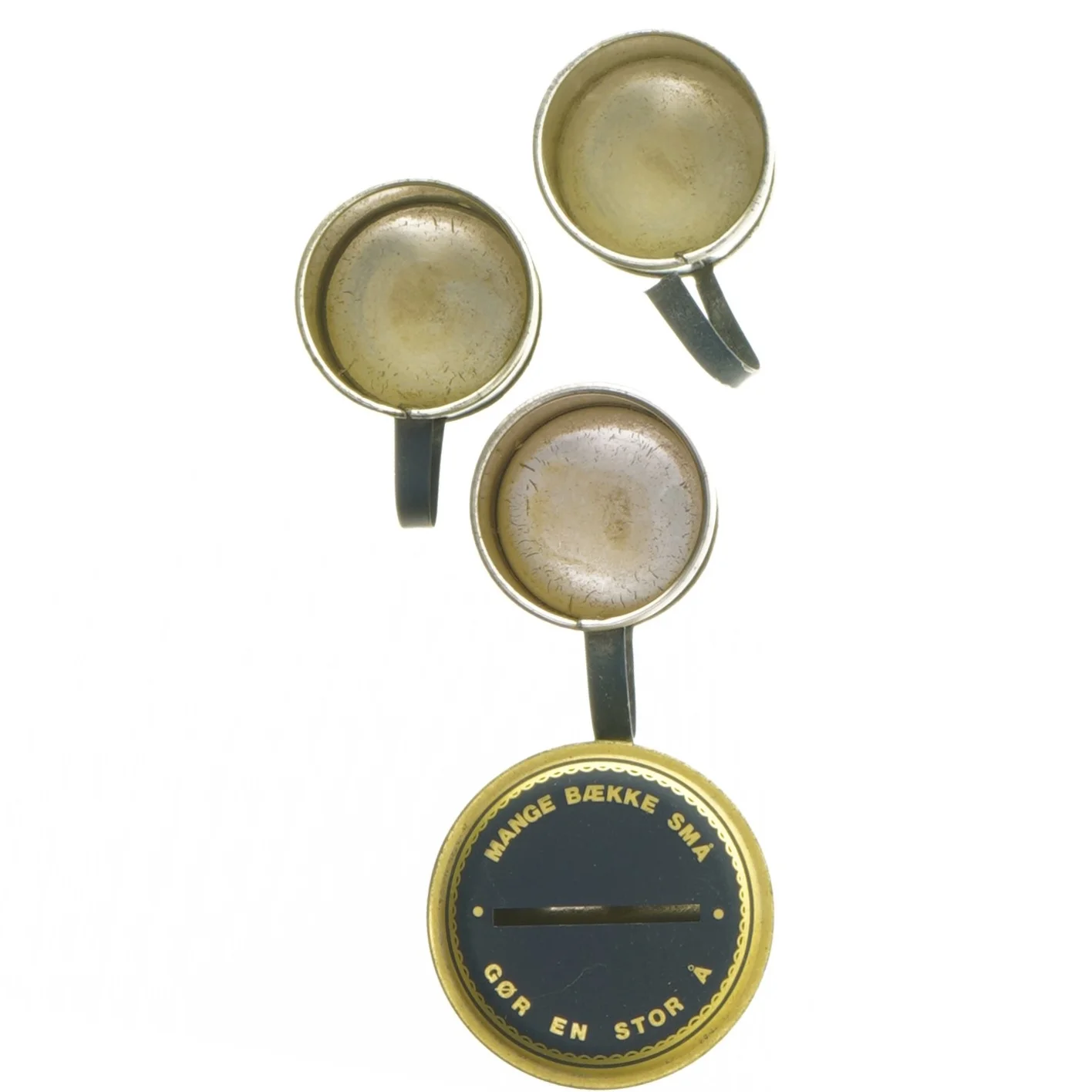 Vintage Irma sparebøsse og minikopper fra Irma (str. 4 og 7 cm)