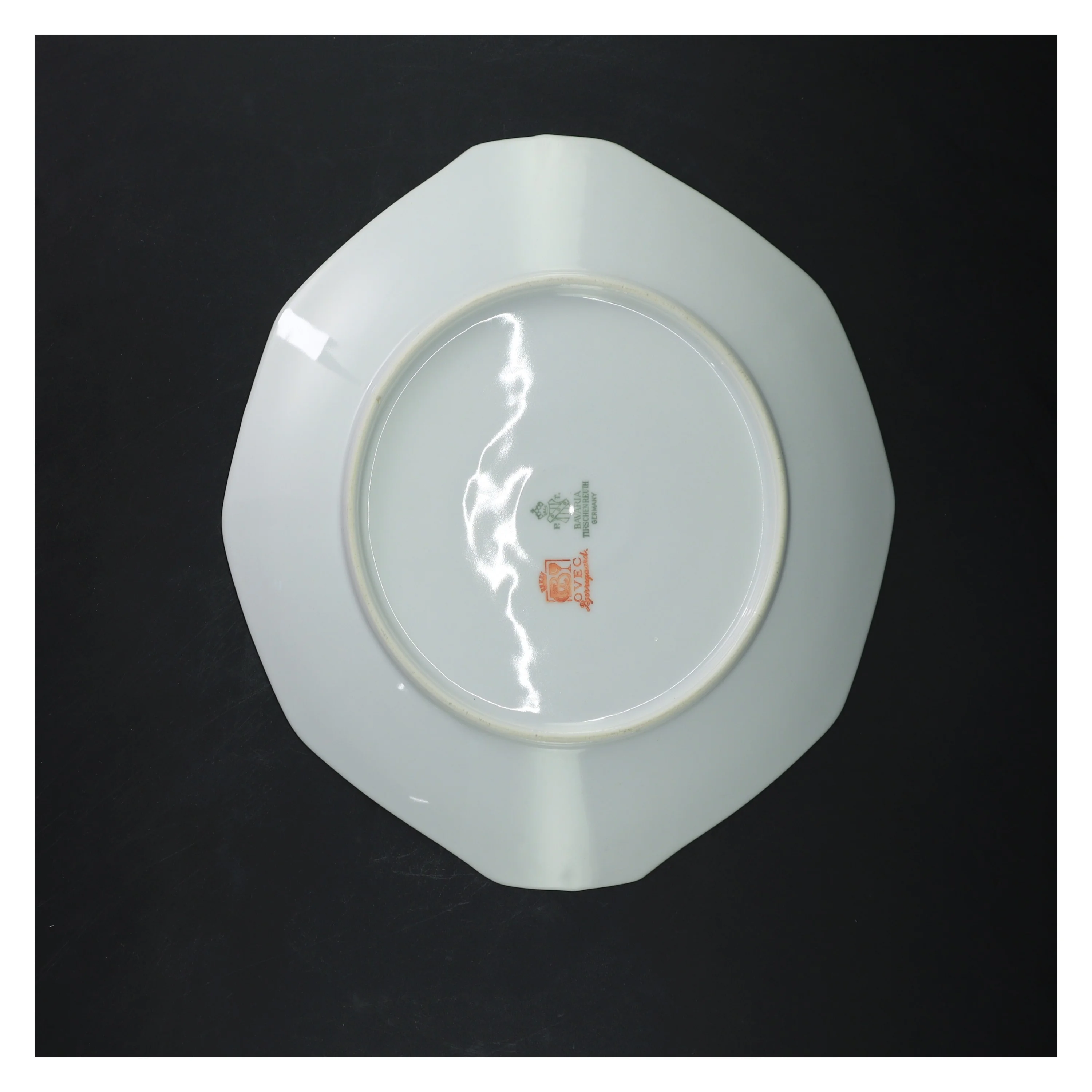 Porcelænsfad med blåt blomstermotiv fra Bavaria (str. Ø 23,5 cm)