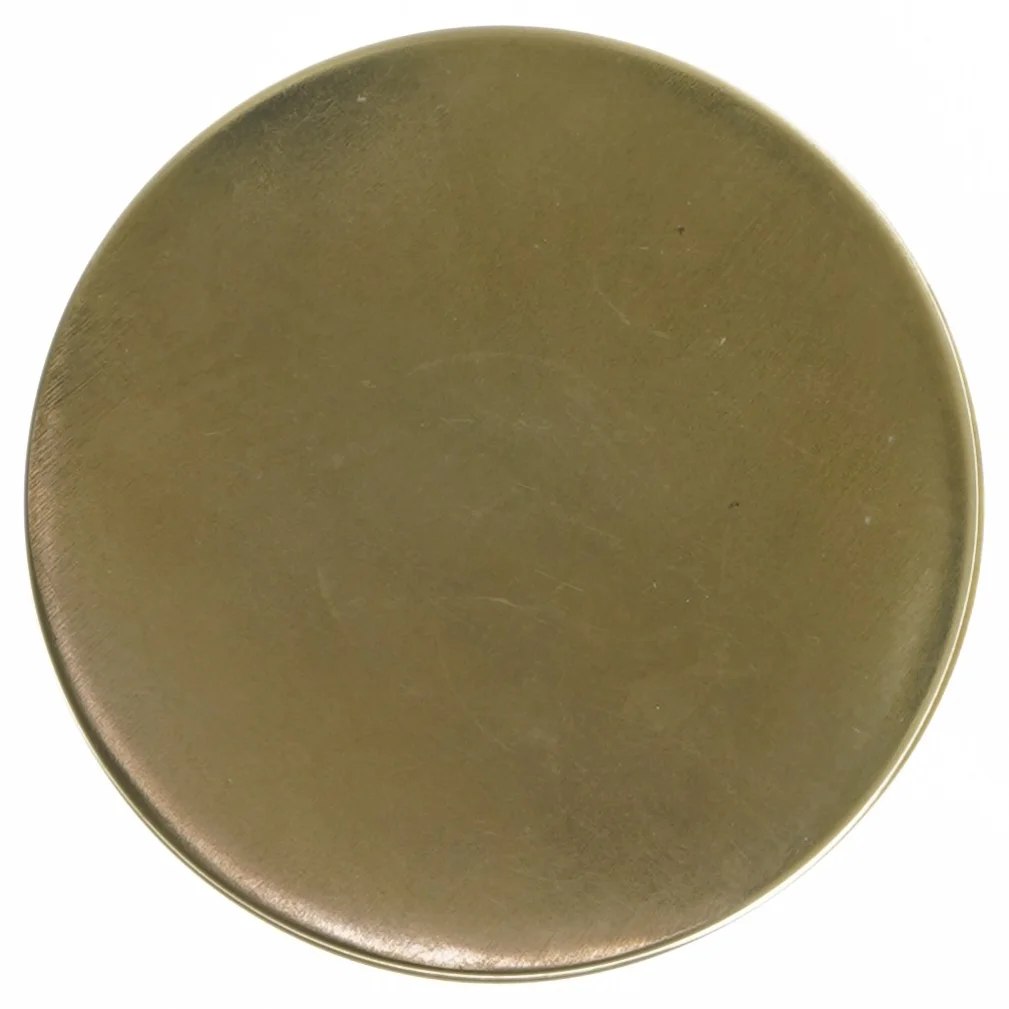 Rund messingæske med låg (str. Ø 12x7 cm)