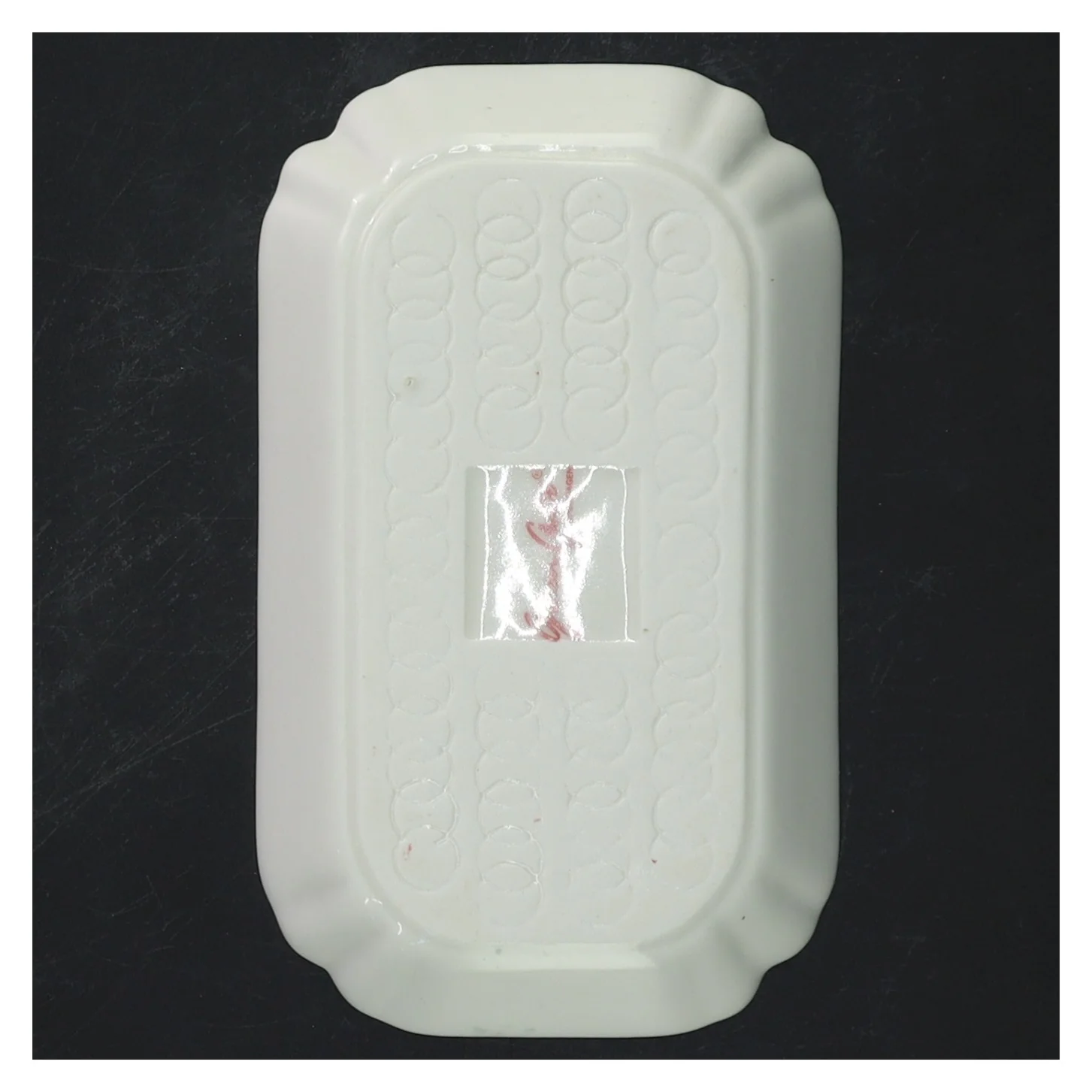 Rektangulært porcelænsfad med blomster fra Greengate (str. 15x9 cm)