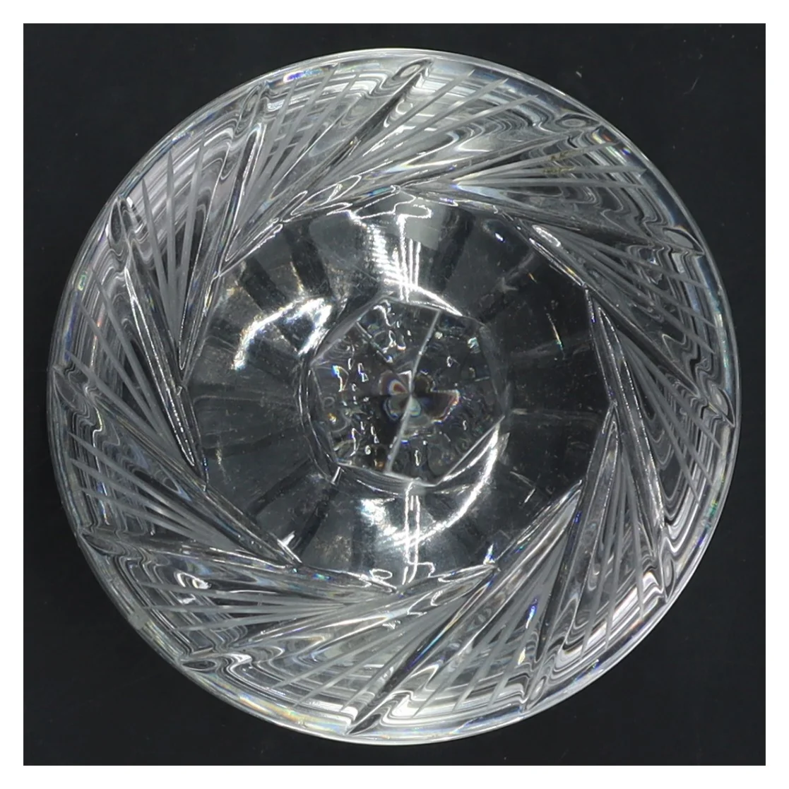 Krystal sukkerskål med låg (str. Ø 10 cm)