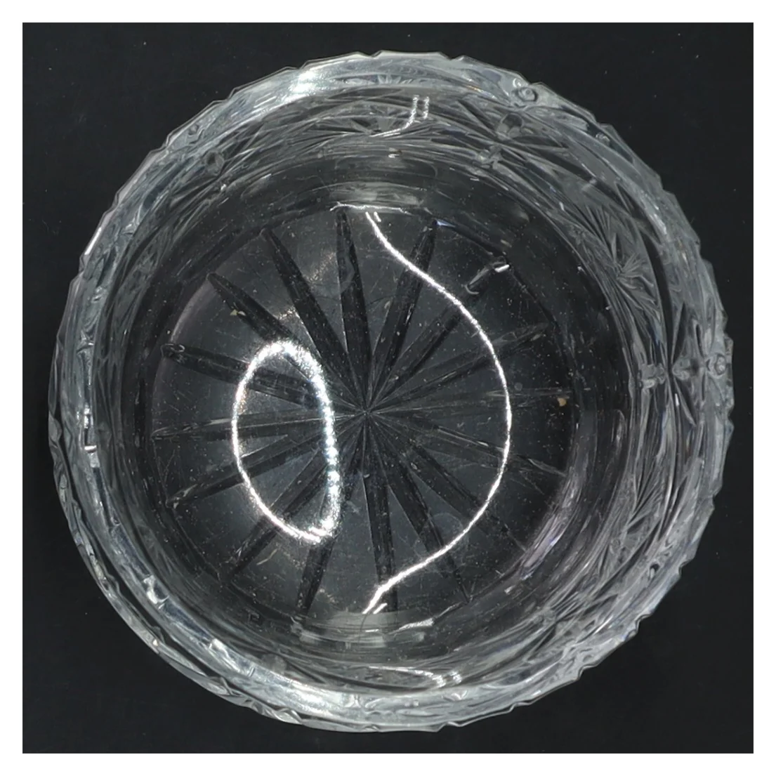 Krystal sukkerskål med låg (str. Ø 10 cm)