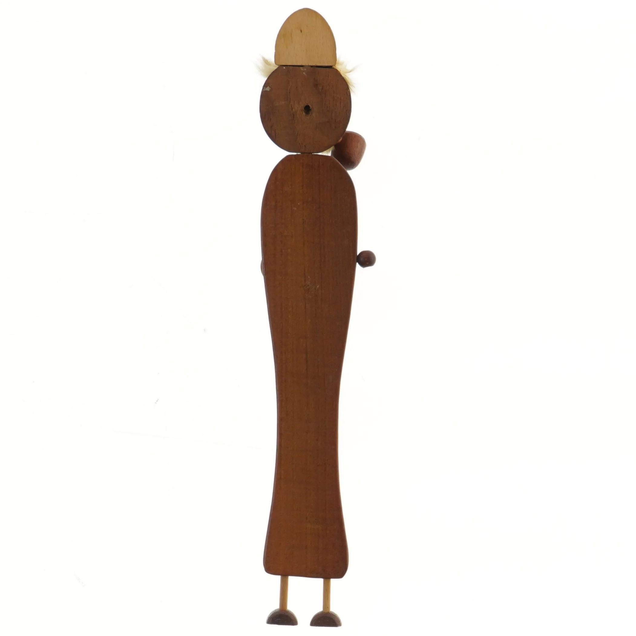 Viking nøgle holder i teak Træfigur med mand og pibe (str. 42 cm)