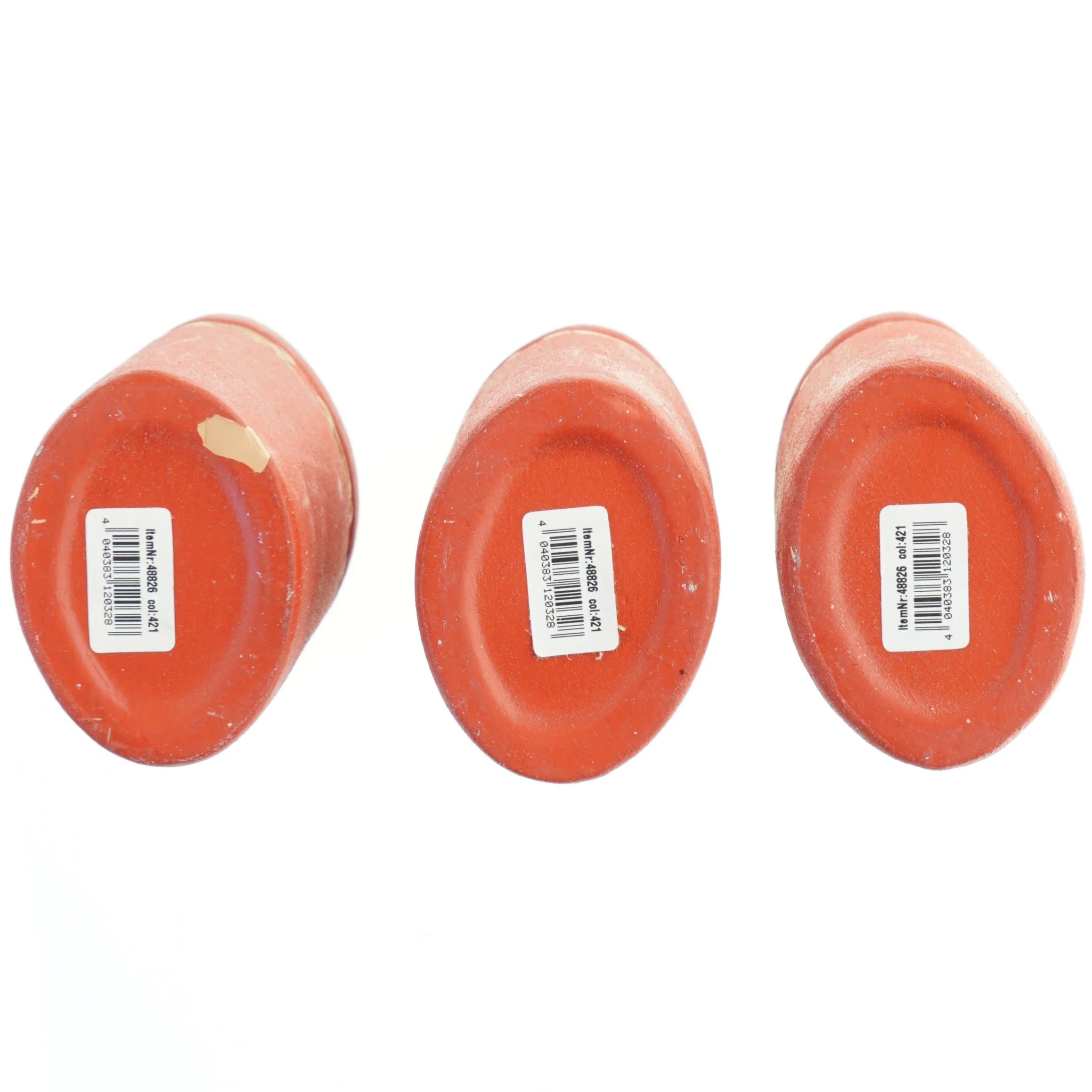 Sæt af 3 røde dekorerede vaser (str. 18 cm. 3 styk)