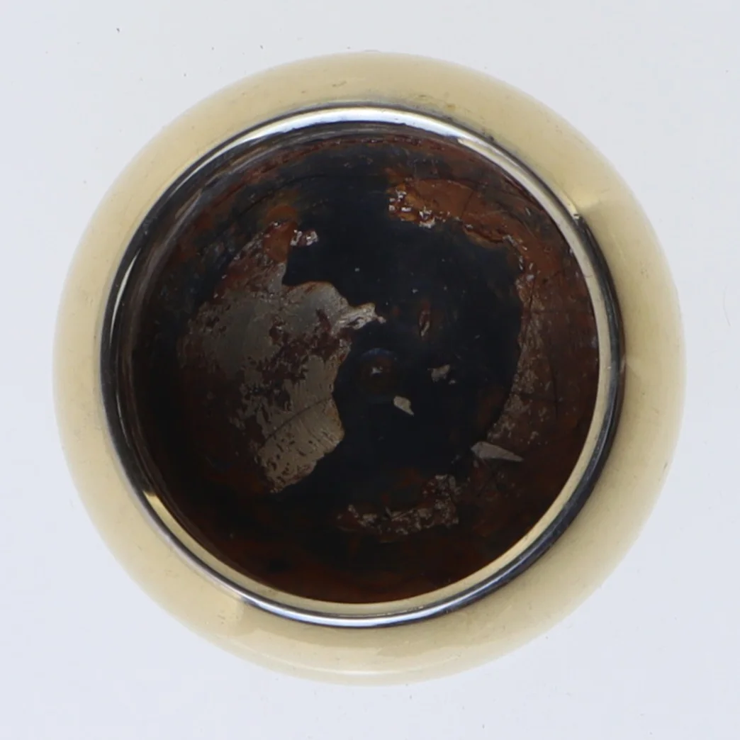 Guldplateret lysestage fra Samuelsen Caray (str. Ø 5,5x2 cm)