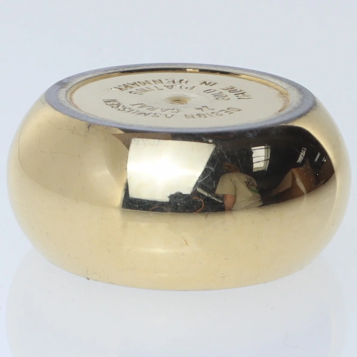 Guldplateret lysestage fra Samuelsen Caray (str. Ø 5,5x2 cm)