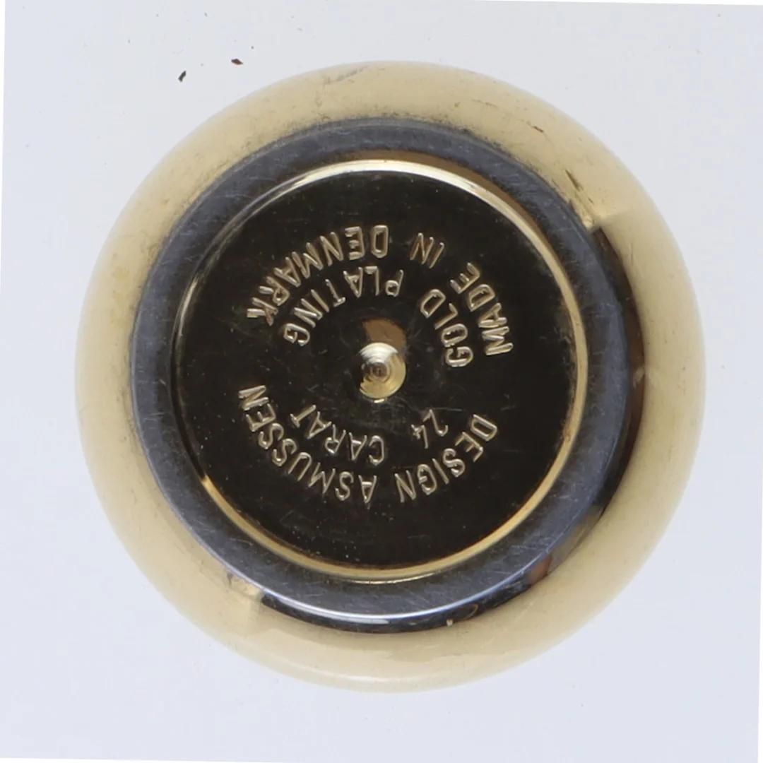 Guldplateret lysestage fra Samuelsen Caray (str. Ø 5,5x2 cm)