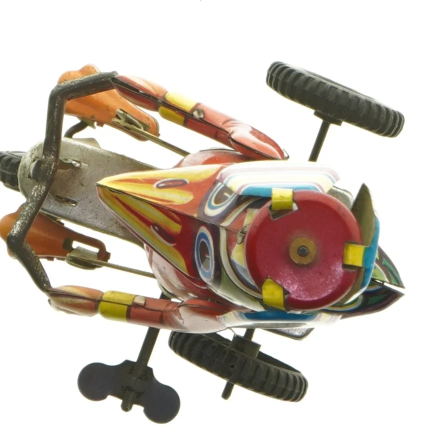 Vintage blik legetøjsand på cykel fra BLIO (str. 20 cm)