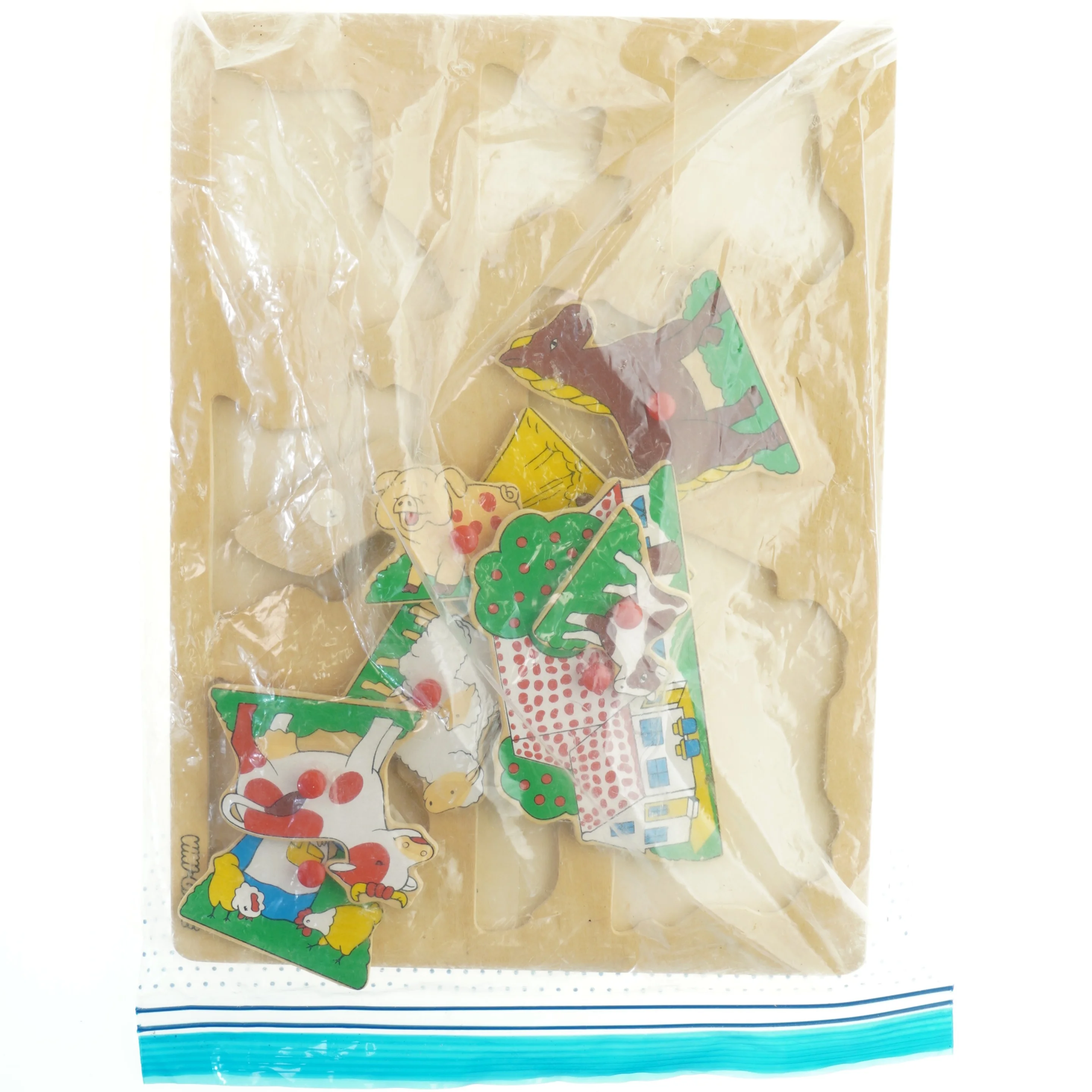 Træpuslespil med bondegårdstema fra Vini-game (str. 30x22 cm)