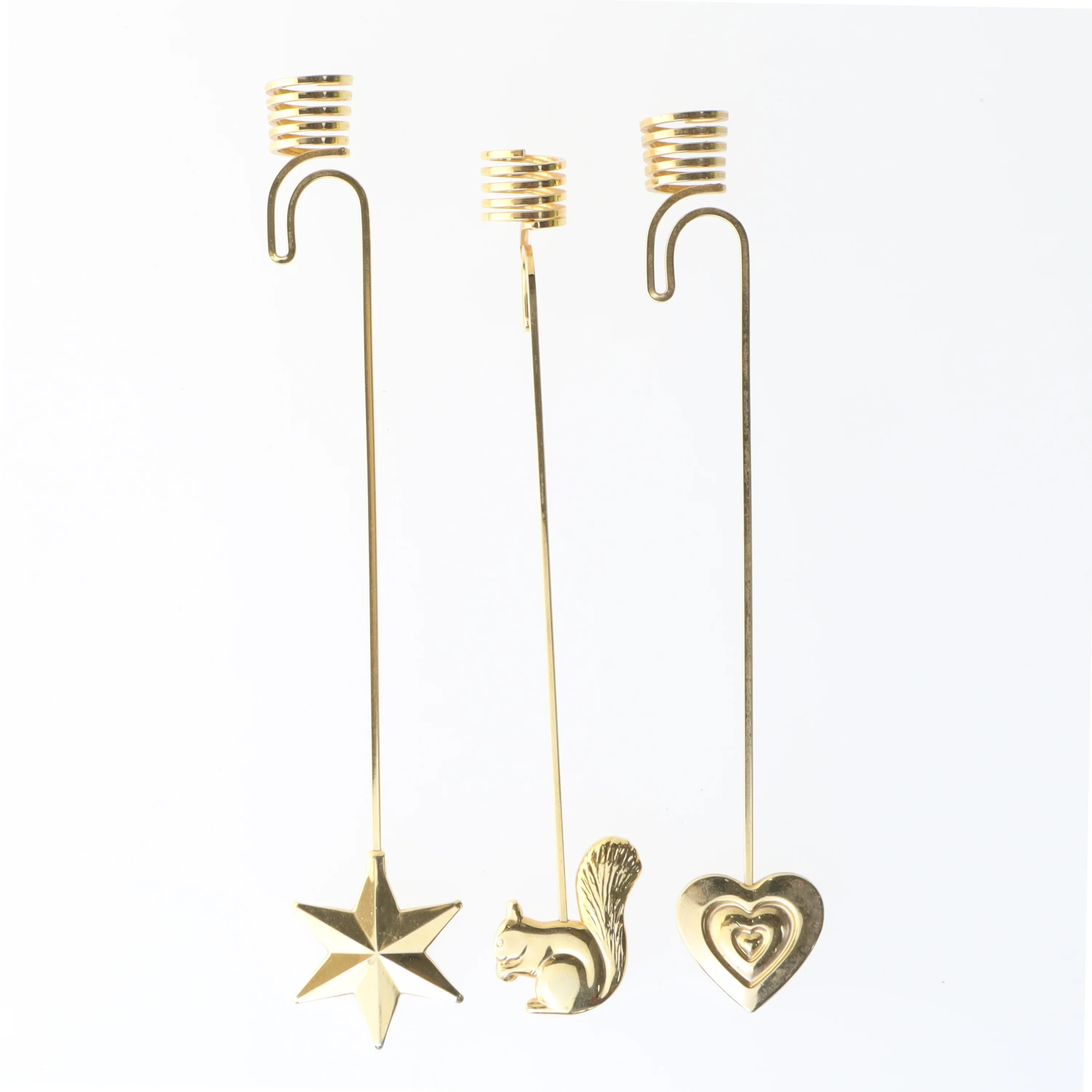 Gorge jensen års Gyldne juletræs lys holdere (str. 16-17,5 cm)