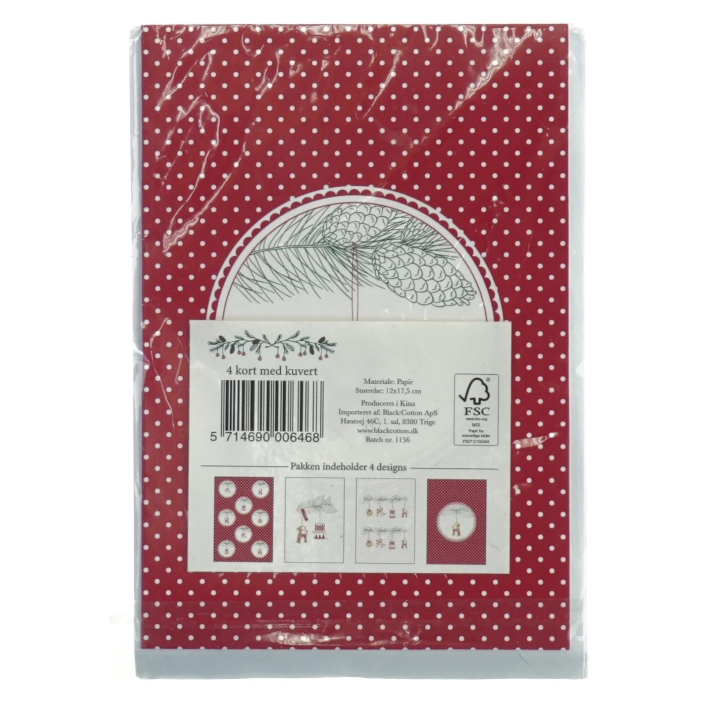 Julekort med kuvert (str. 18x13 cm)