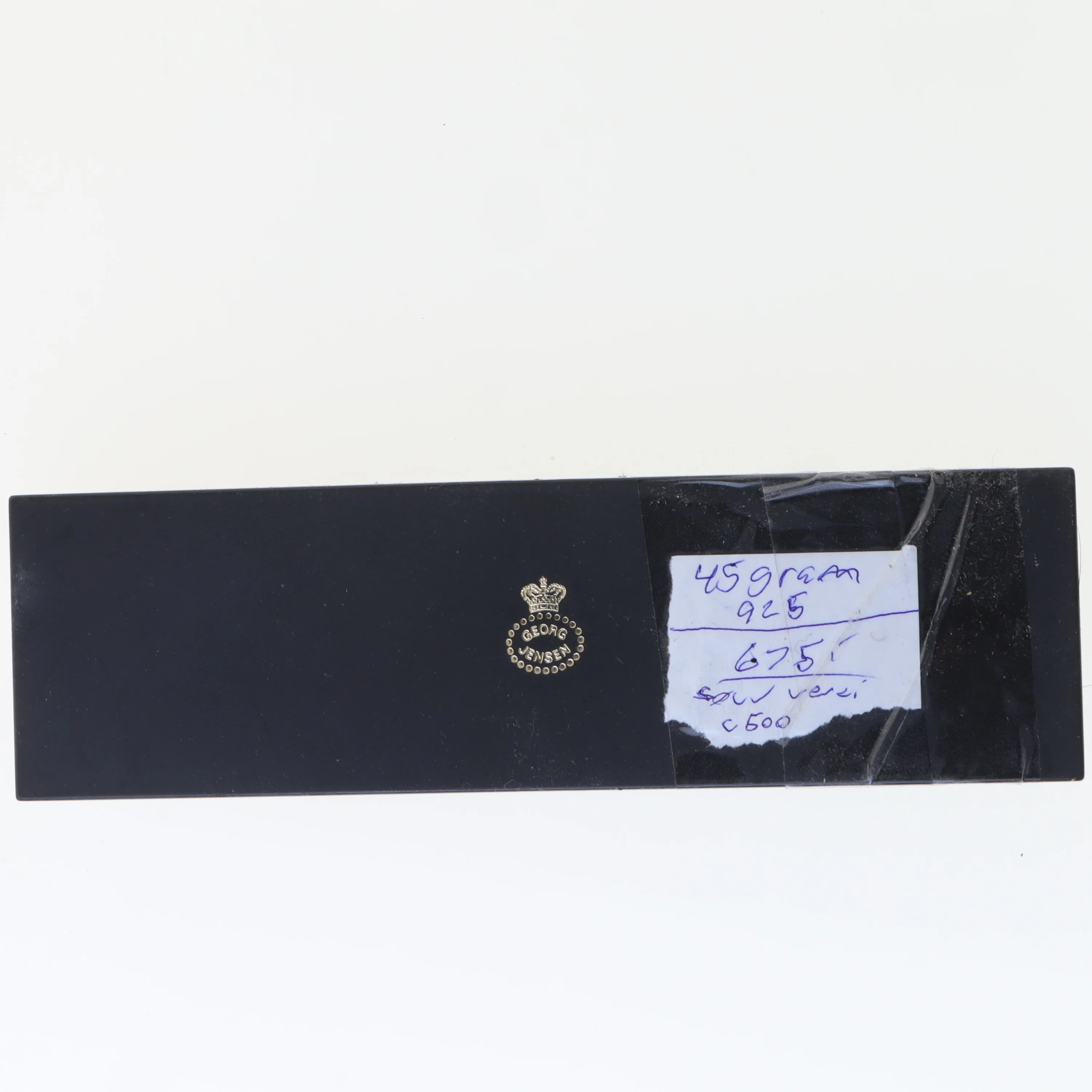 Guldfarvet ske i gaveæske fra Georg Jensen (str. 15 cm)