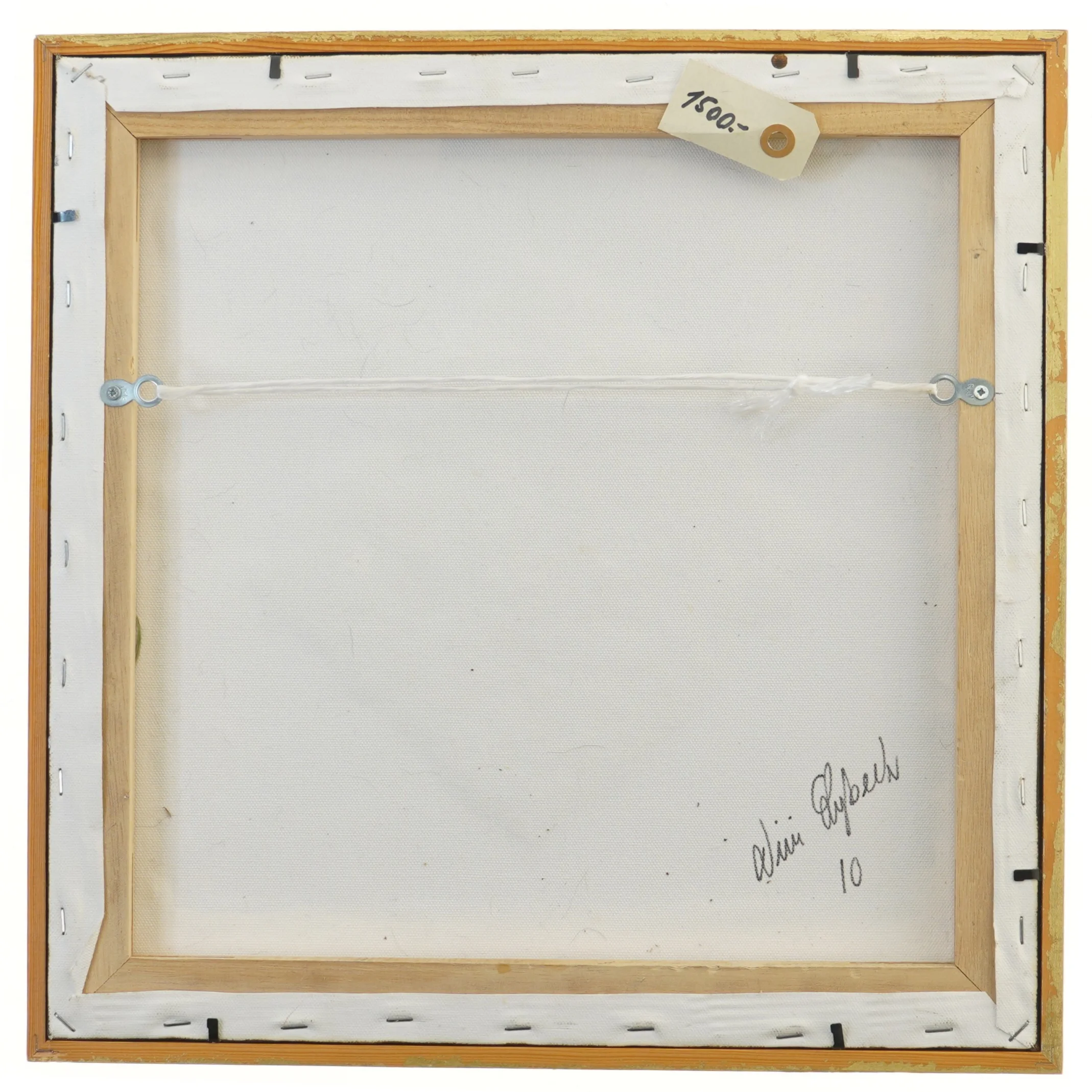 Maleri med tekstur og metaldekoration (str. 42x42 cm)