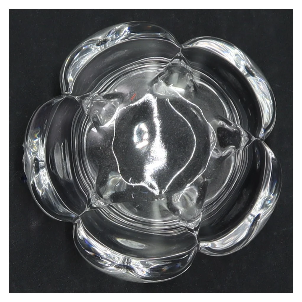 Glasblomst lysestage fra Royal Copenhagen (str. H 7 cm, ø 9,5 cm)