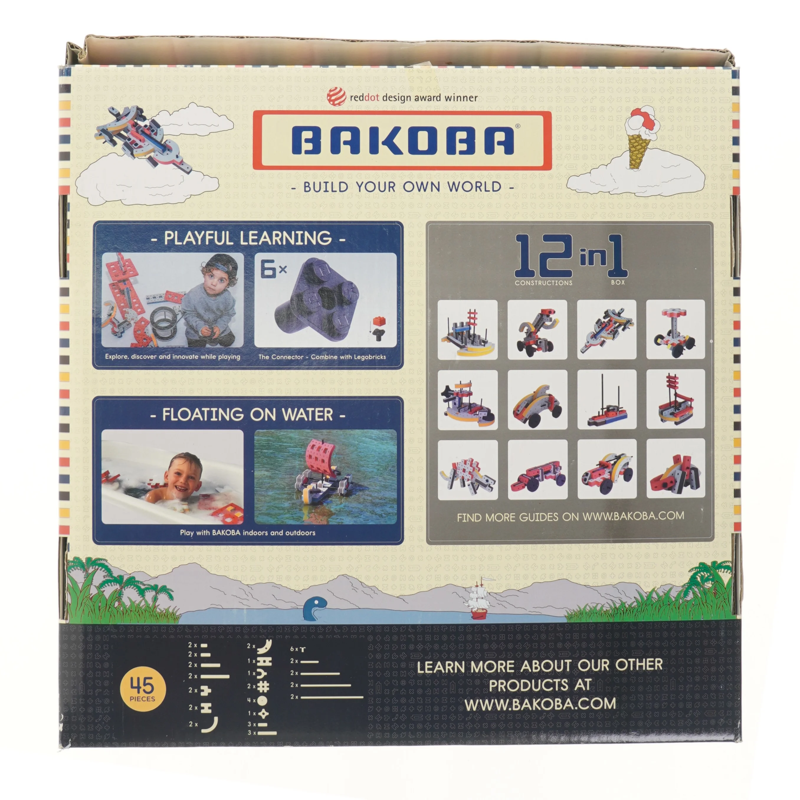 Bakoba 12-i-1 byggesæt fra Bakoba (str. 8x43x43 cm)