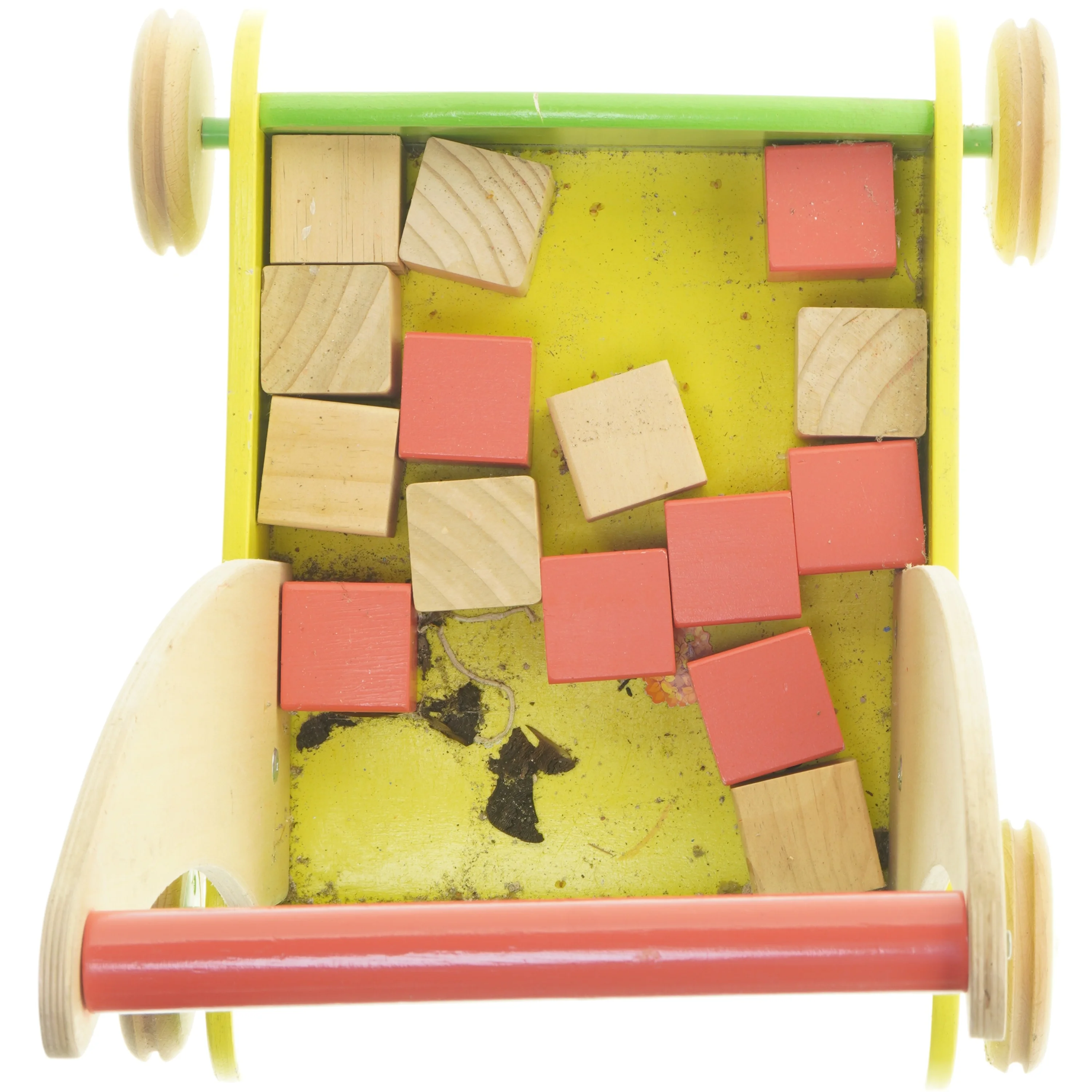 Træ gåvogn med klodser fra Br (str. 38x32 cm)