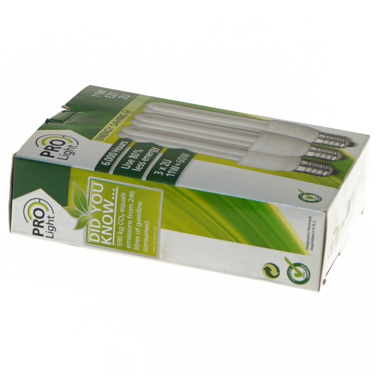 Pro Light energisparepærer 11W E27 2U fra Pro Light (str. 15 cm)